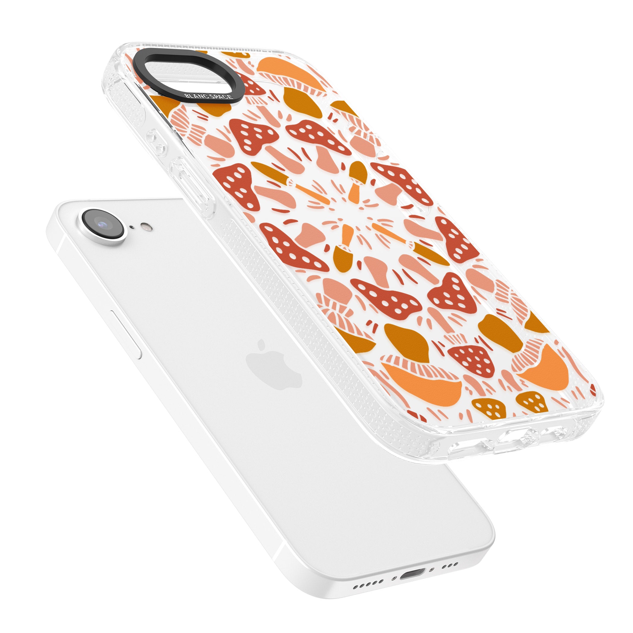 Mushroom Medley iPhone 16e Clear Case Impact Air - Blanc Space