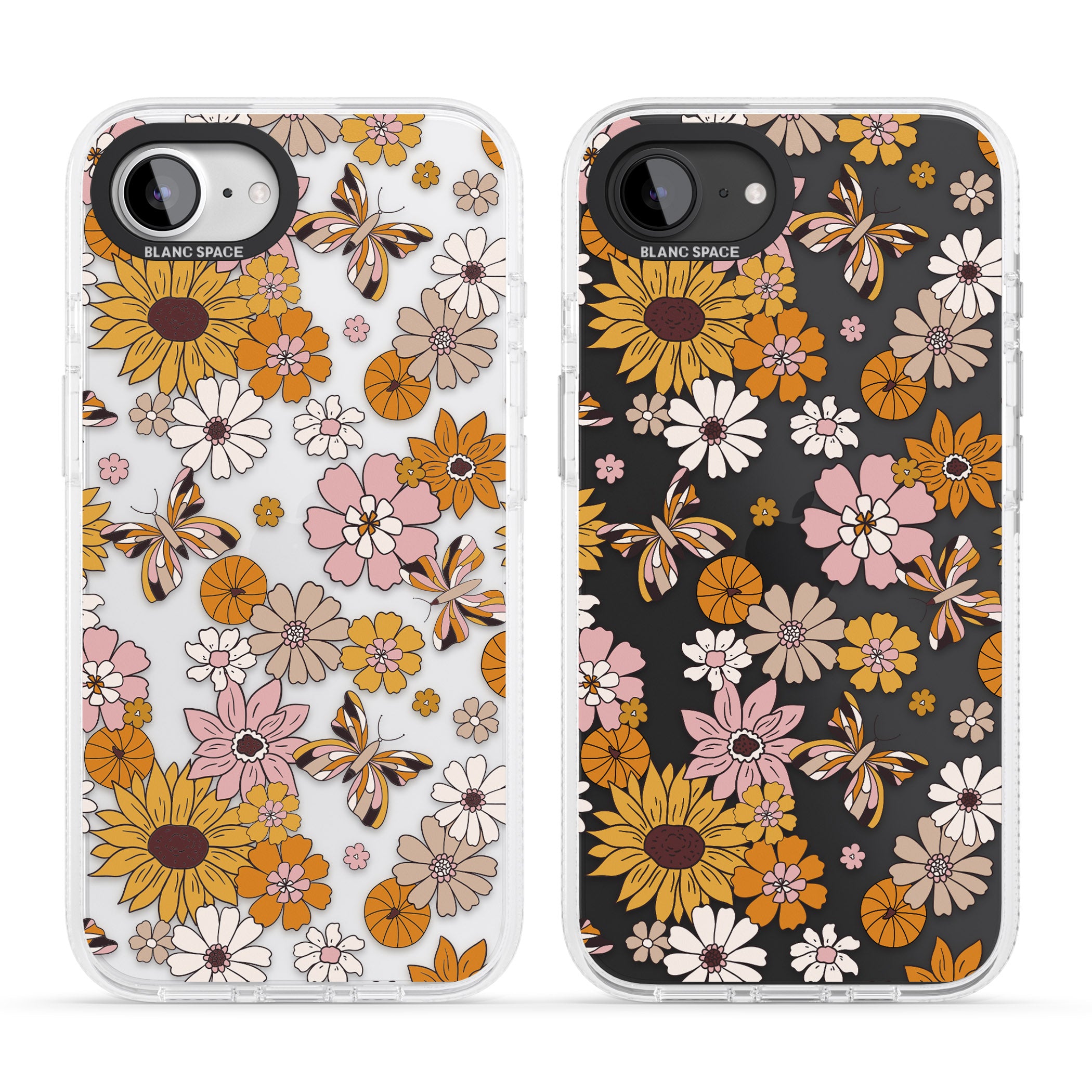 Butterfly & Bloom Autumn Floral iPhone 16e Clear Case Impact Air - Blanc Space