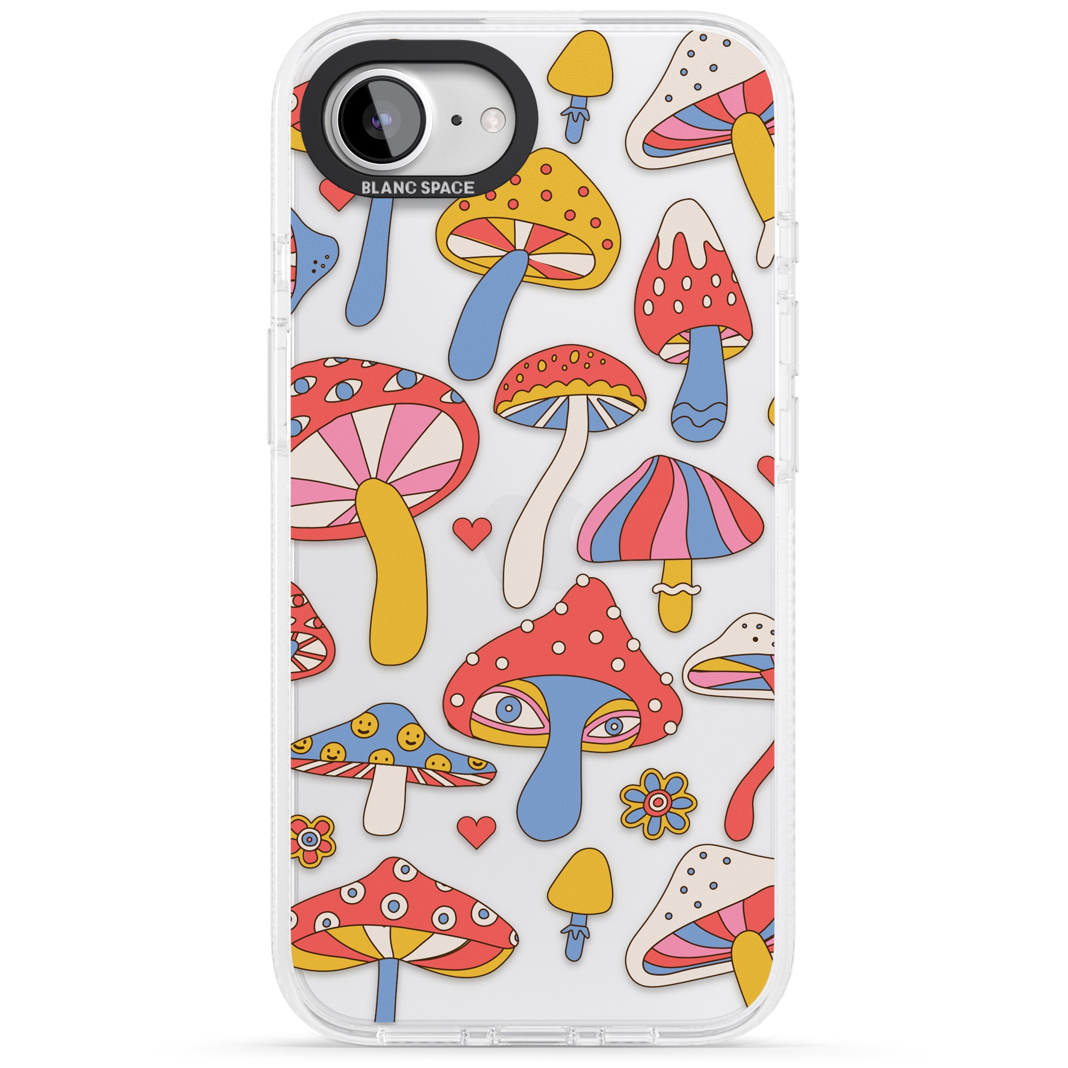 Vibrant Shrooms iPhone 16e Clear Case Impact Air - Blanc Space