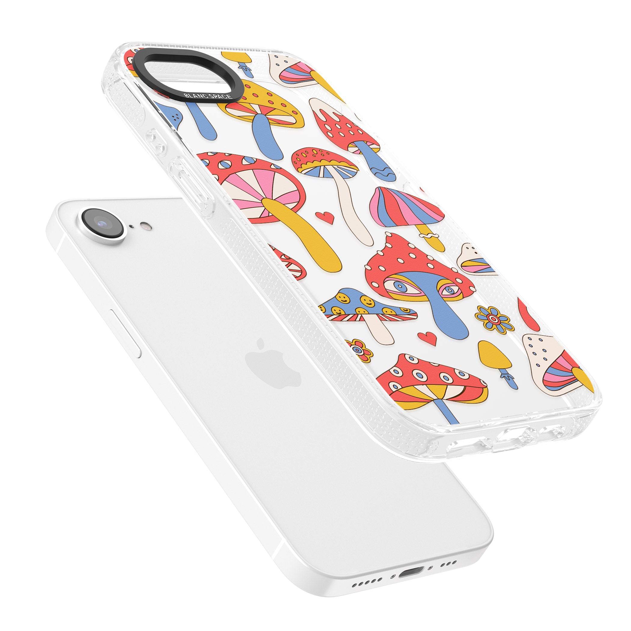 Vibrant Shrooms iPhone 16e Clear Case Impact Air - Blanc Space