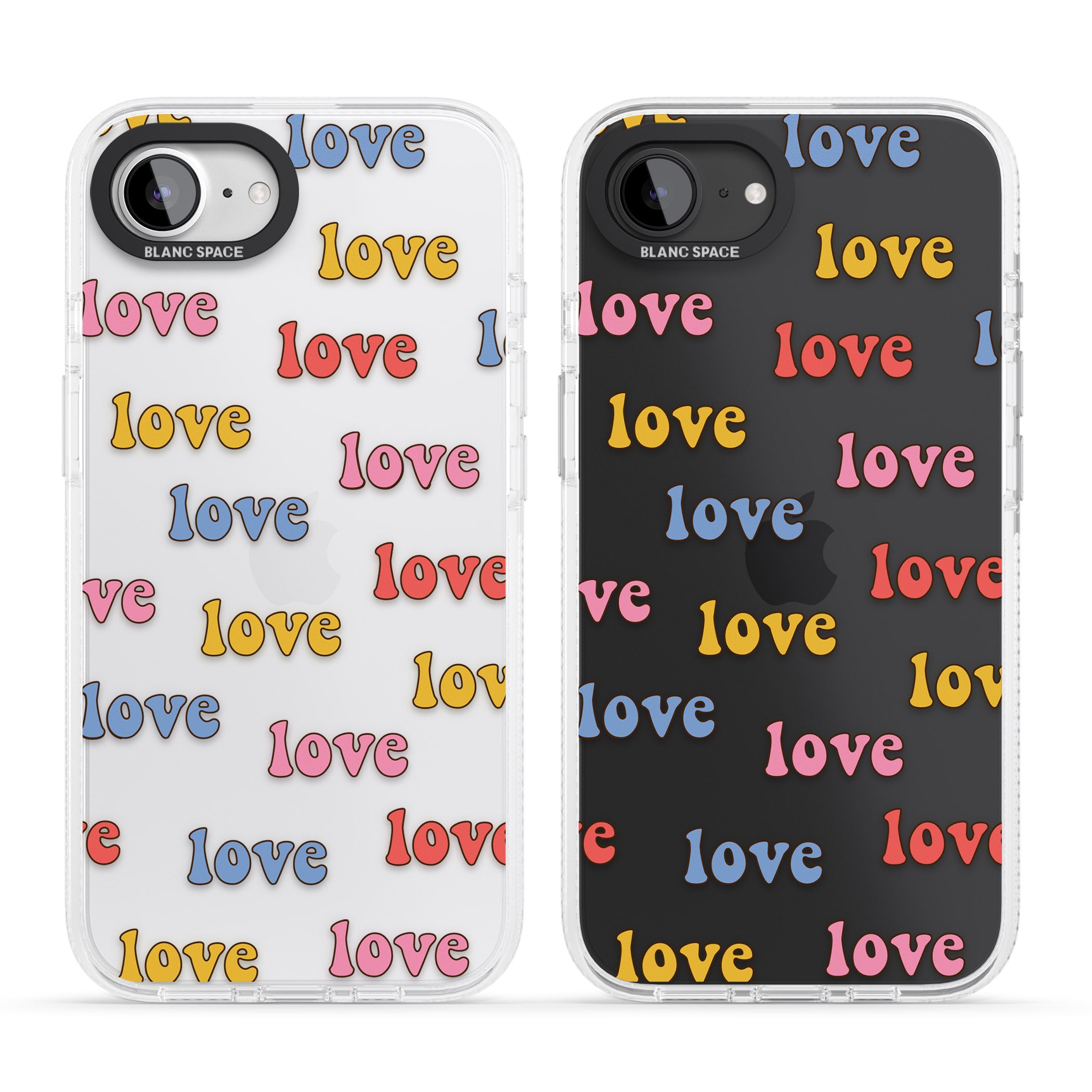 Love Pattern iPhone 16e Clear Case Impact Air - Blanc Space