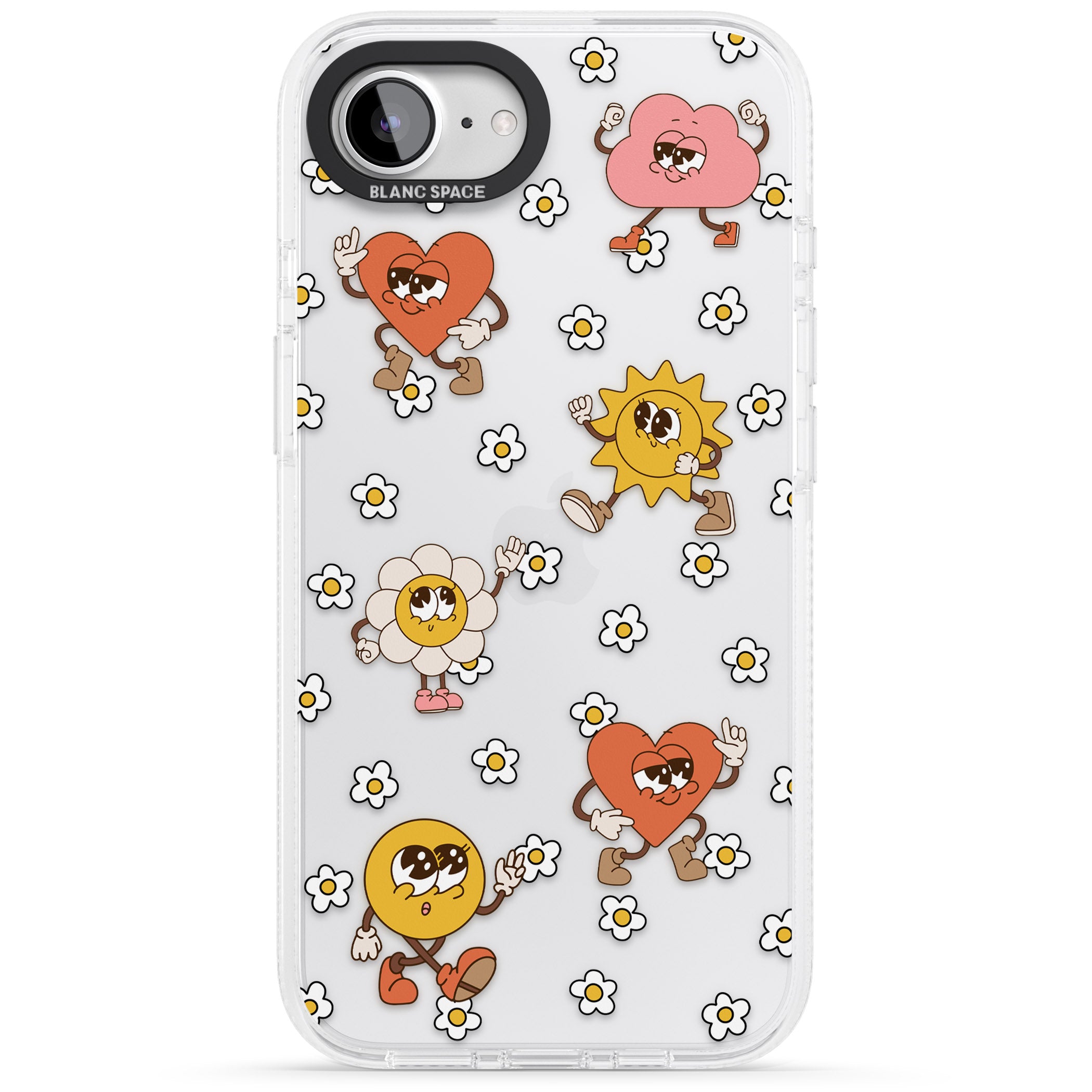 Daisies & Friends iPhone 16e Clear Case Impact Air - Blanc Space