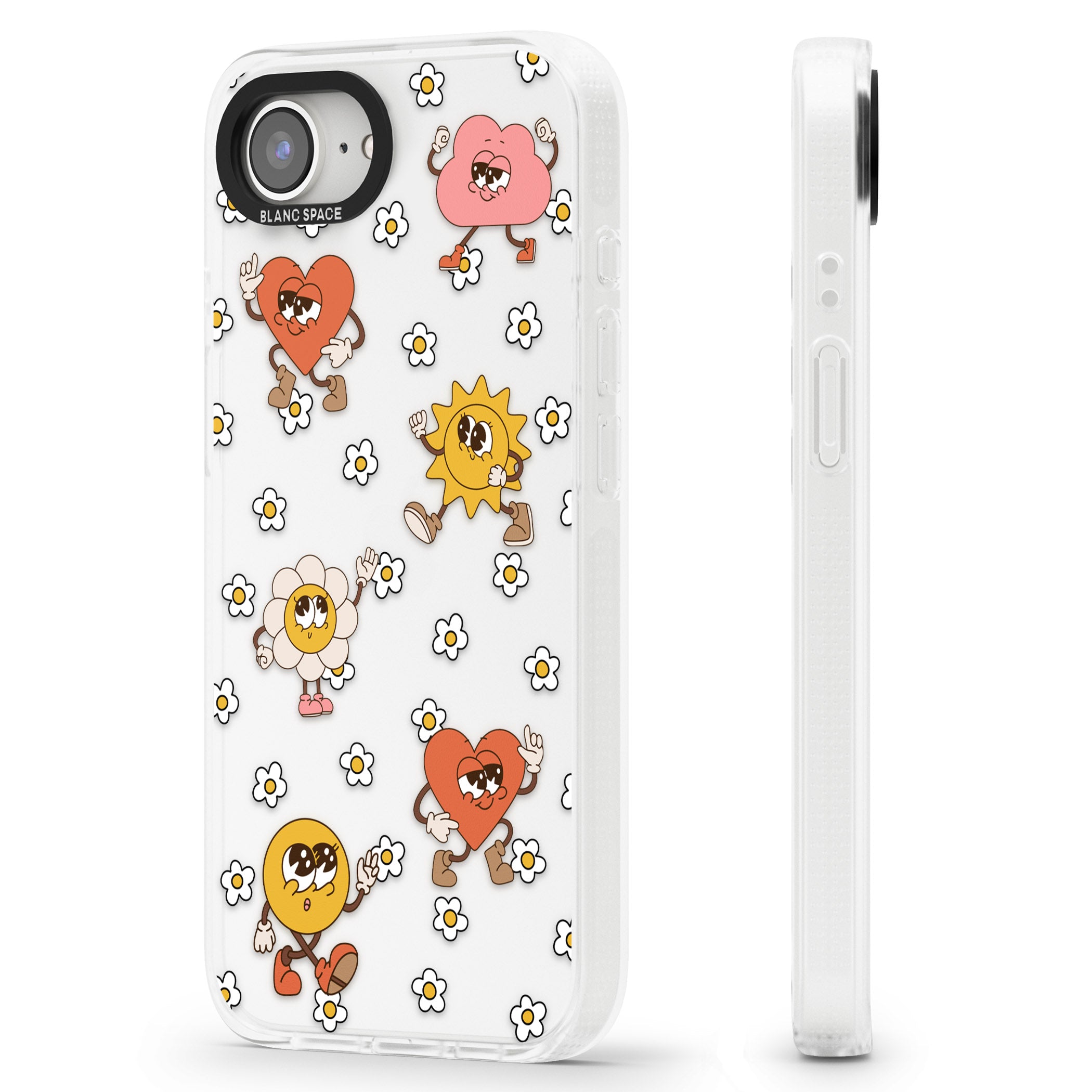 Daisies & Friends iPhone 16e Clear Case Impact Air - Blanc Space