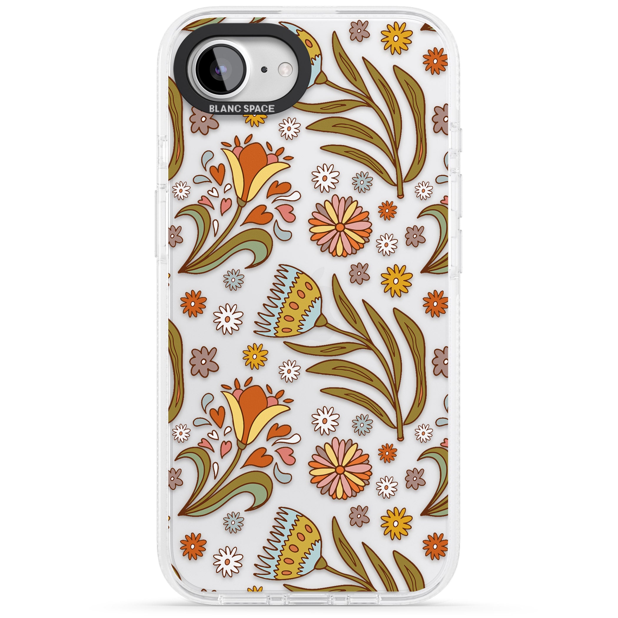 Boho Celestial Wildflower iPhone 16e Clear Case Impact Air - Blanc Space