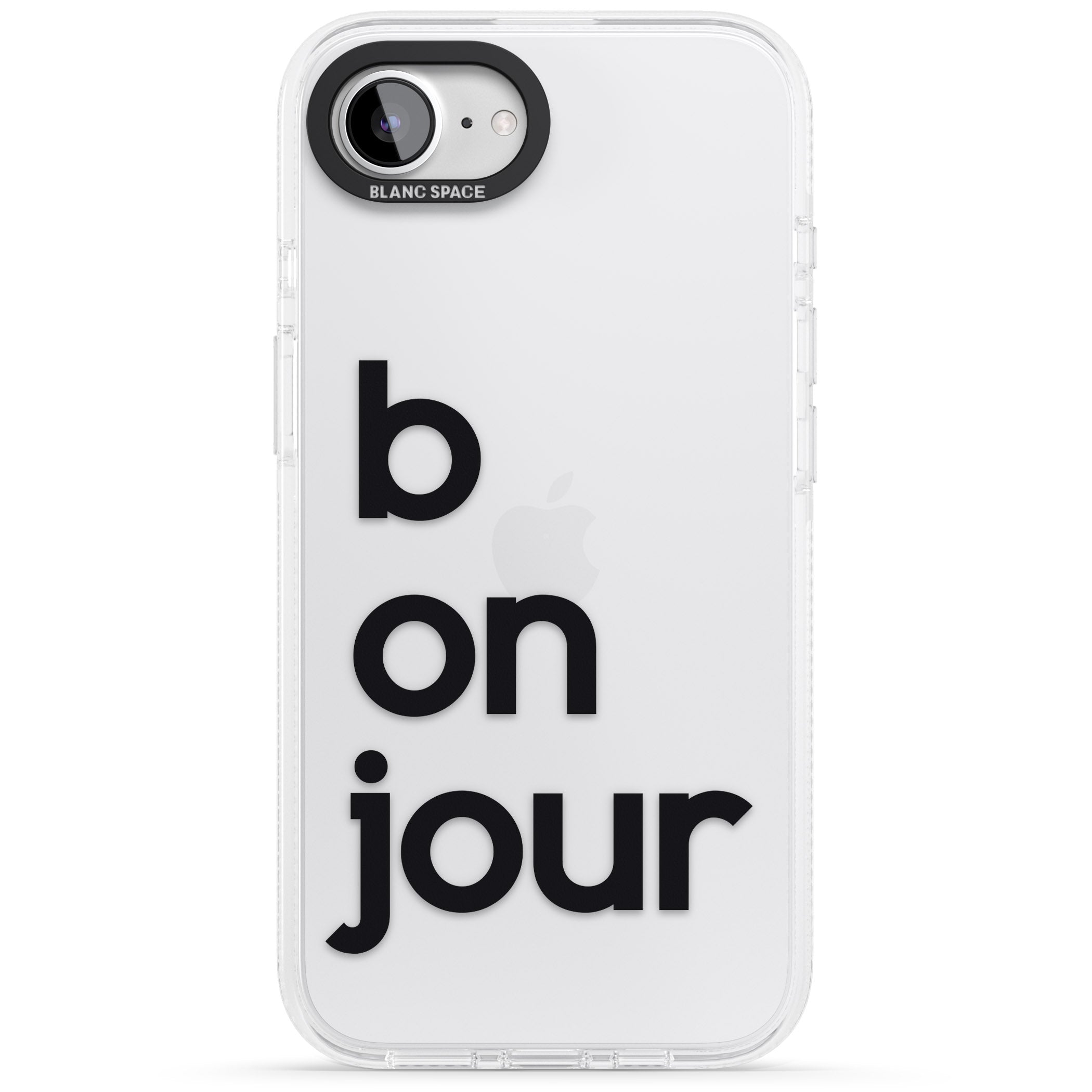 Bonjour iPhone 16e Clear Case Impact Air - Blanc Space