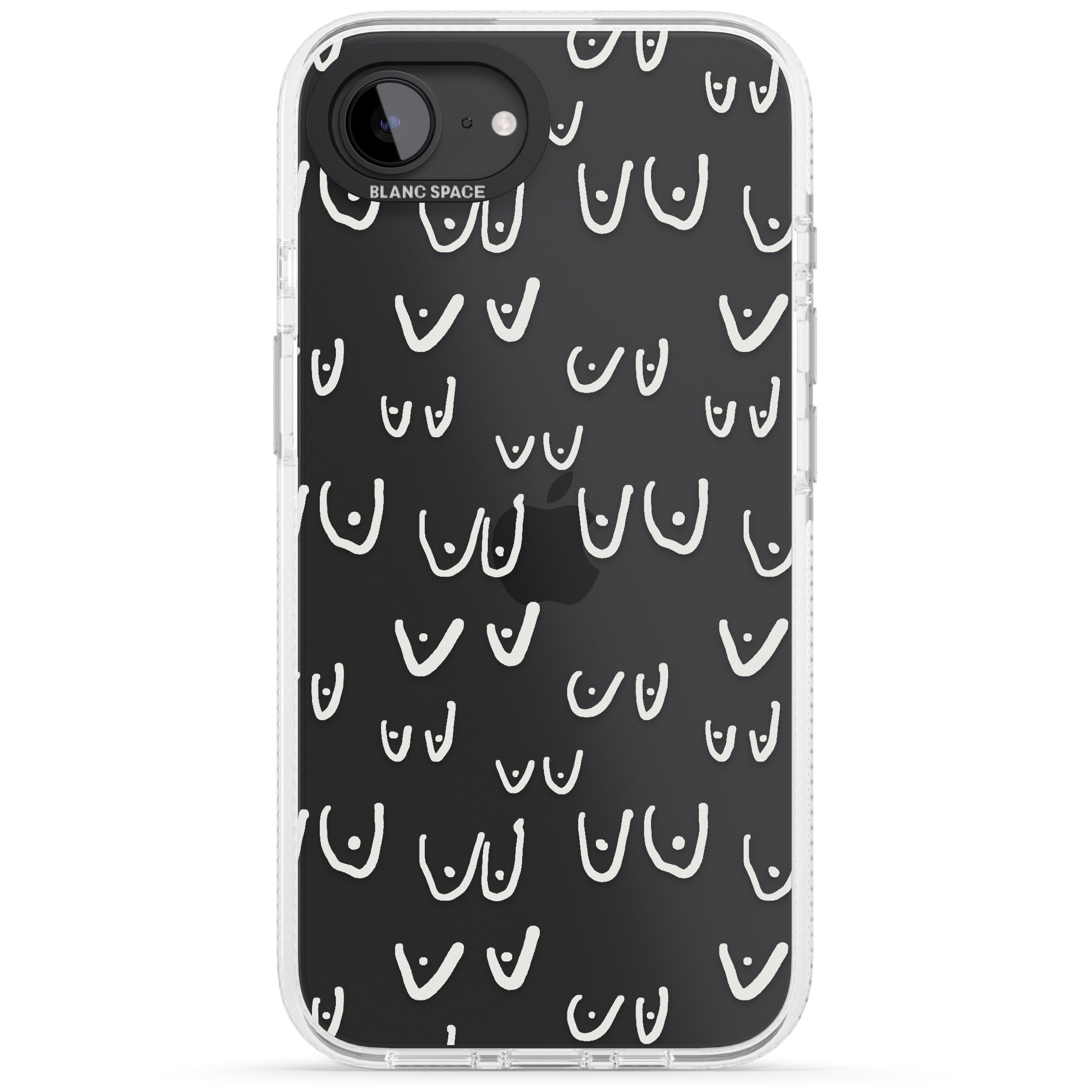 Free the boob (White) iPhone 16e Clear Case Impact Air - Blanc Space