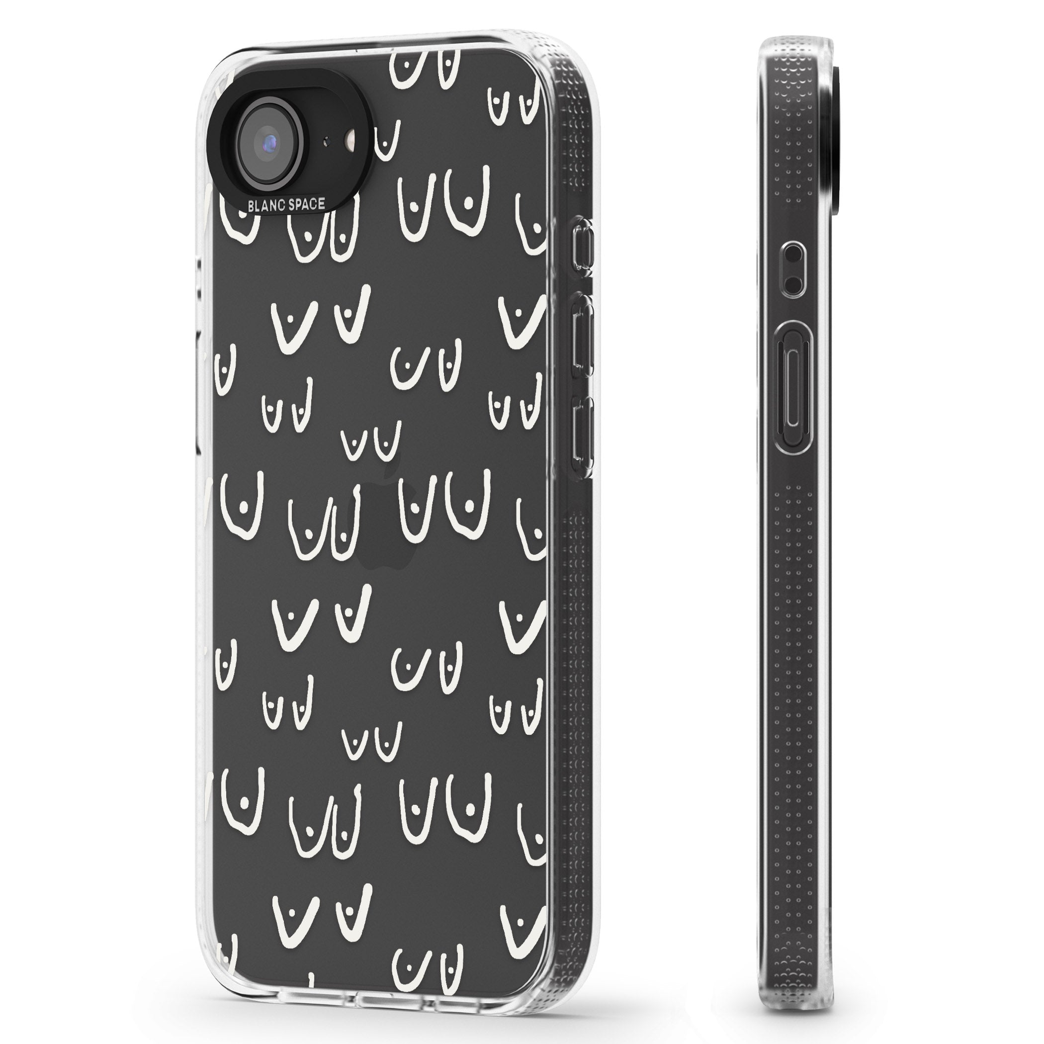 Free the boob (White) iPhone 16e Clear Case Impact Air - Blanc Space