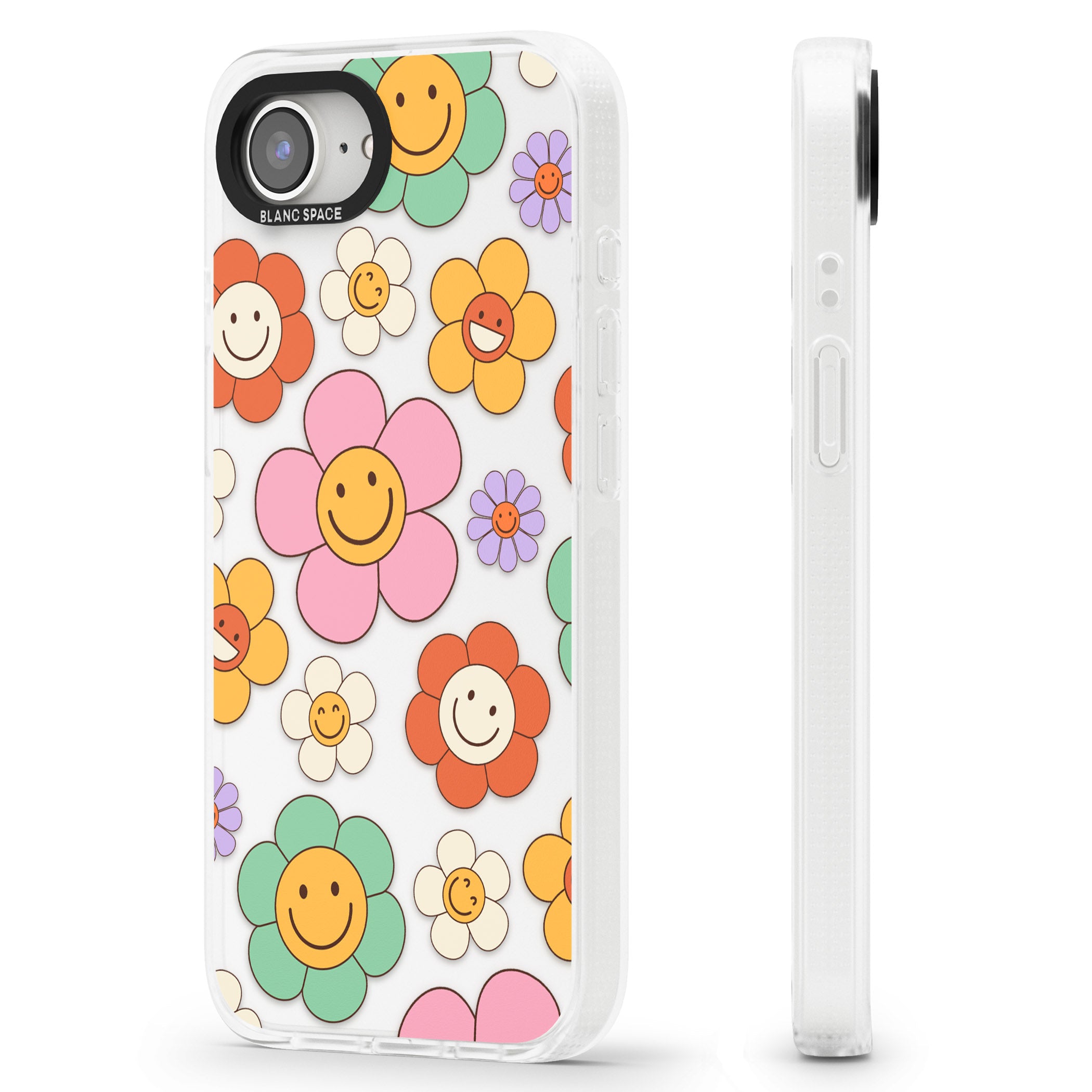 Happy Blossoms iPhone 16e Clear Case Impact Air - Blanc Space