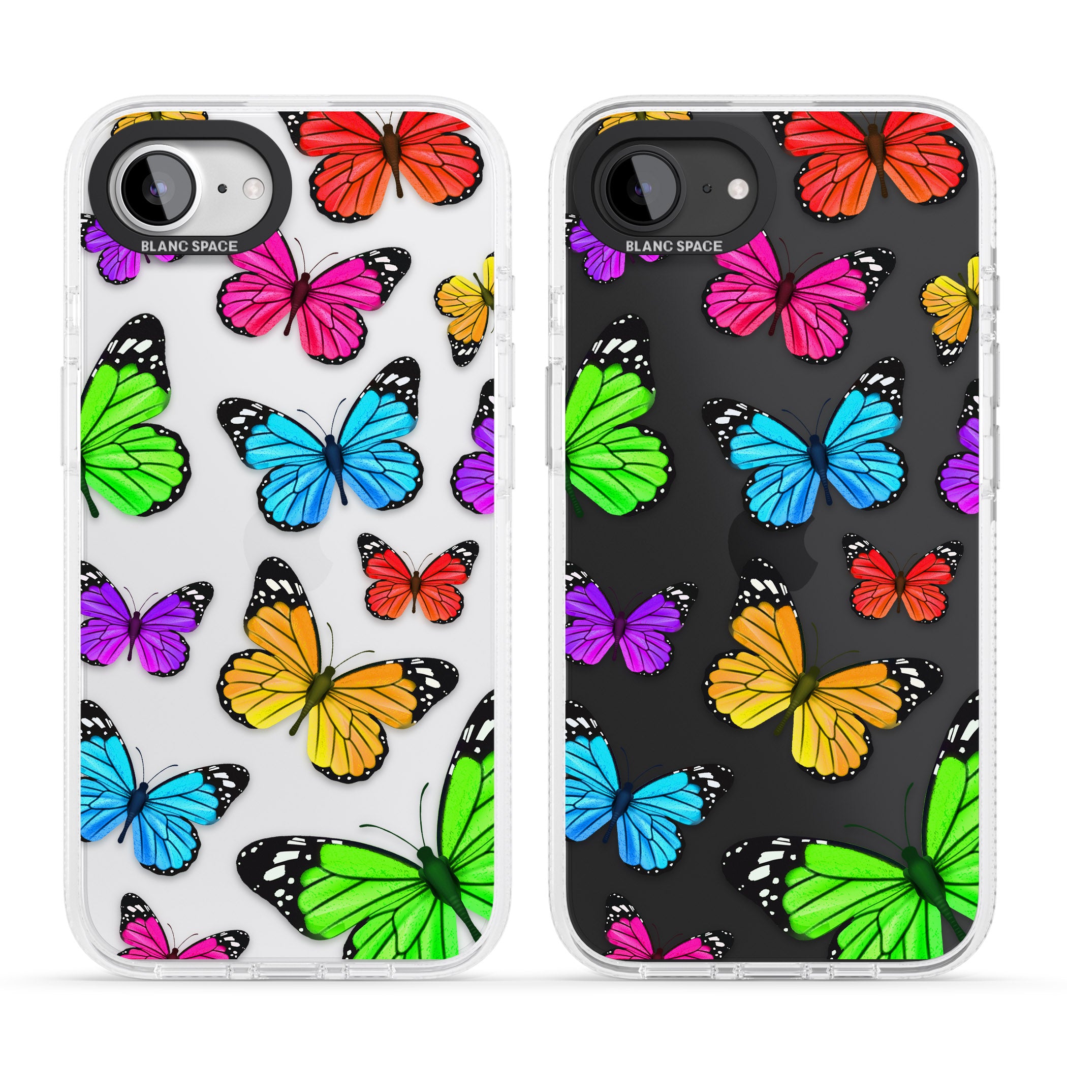 Vibrant Butterflies iPhone 16e Clear Case Impact Air - Blanc Space