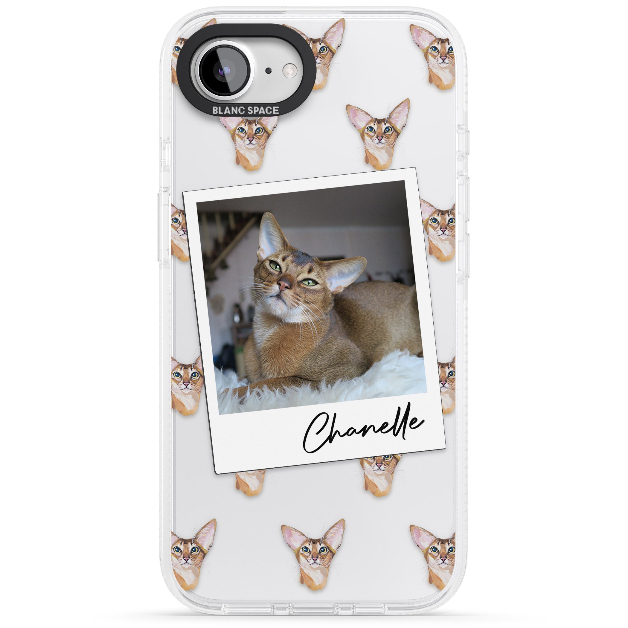 Personalised Abyssinian Cat Photo iPhone 16e Clear Case Impact Air - Blanc Space