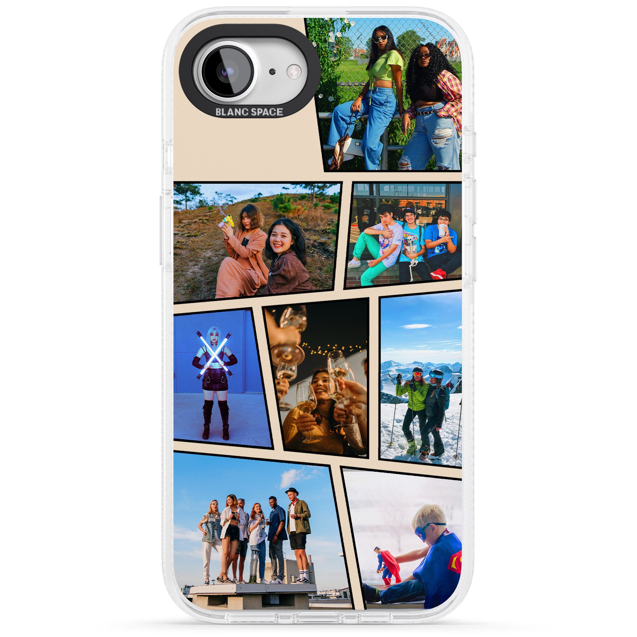 Comic Strip Photo iPhone 16e Clear Case Impact Air - Blanc Space