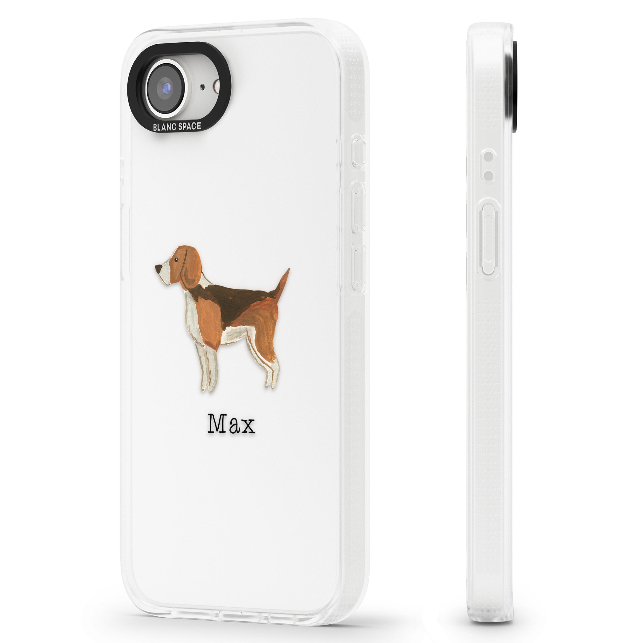 Personalised Hand Painted Beagle iPhone 16e Clear Case Impact Air - Blanc Space