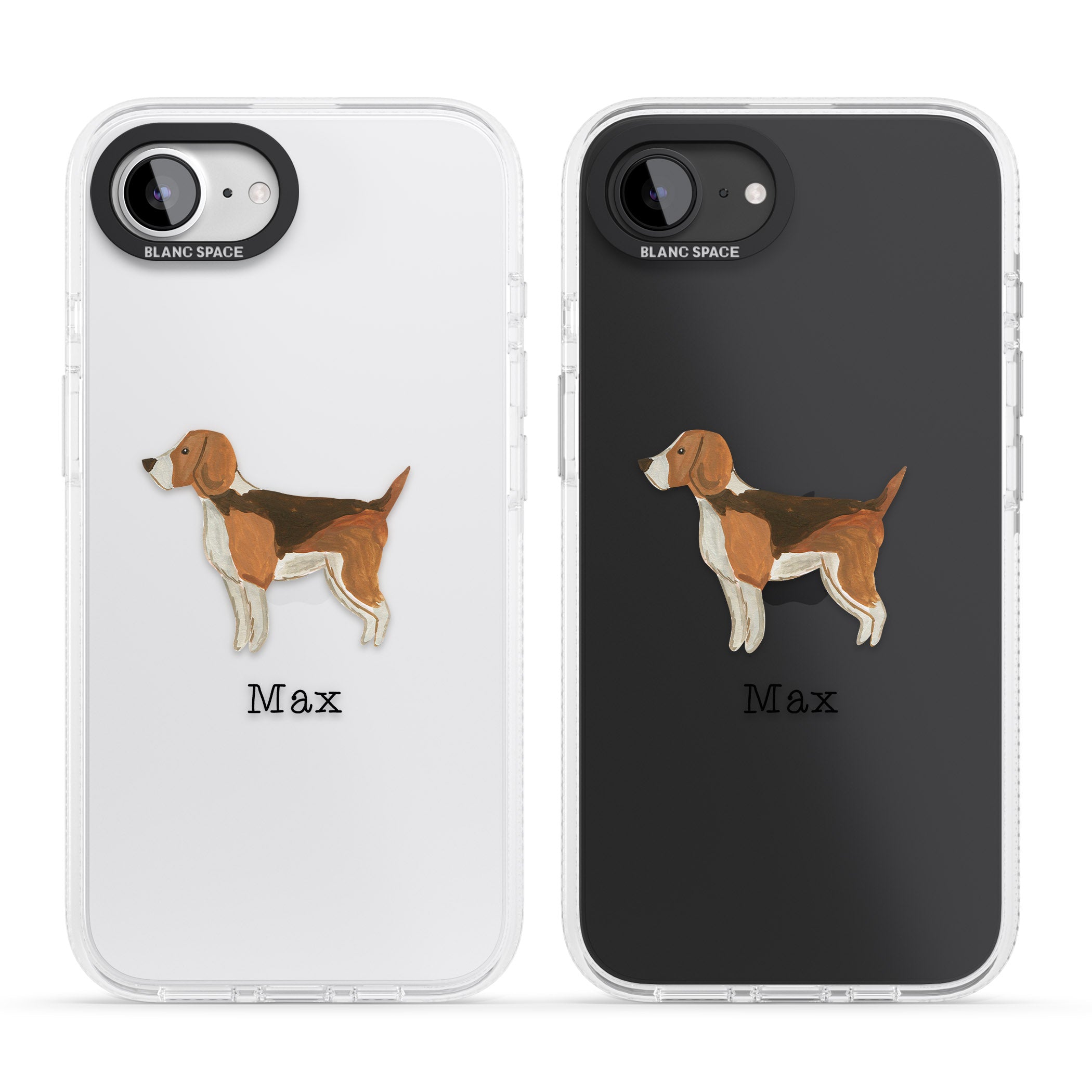 Personalised Hand Painted Beagle iPhone 16e Clear Case Impact Air - Blanc Space