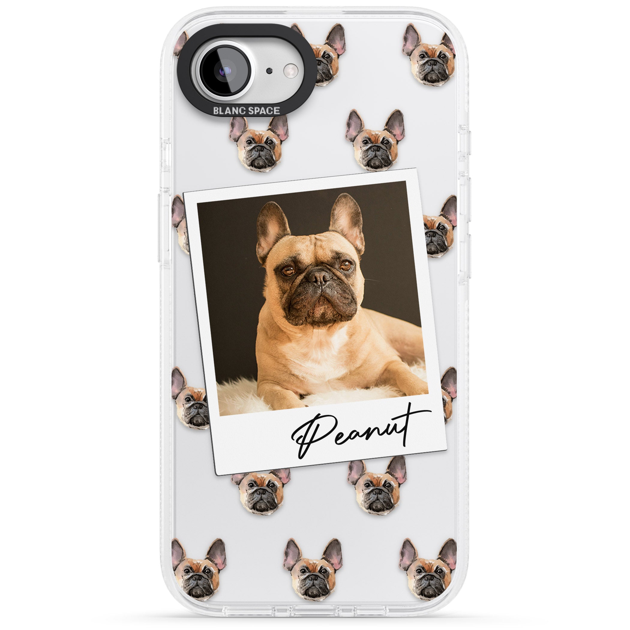 Personalised French Bulldog, Tan - Dog Photo iPhone 16e Clear Case Impact Air - Blanc Space
