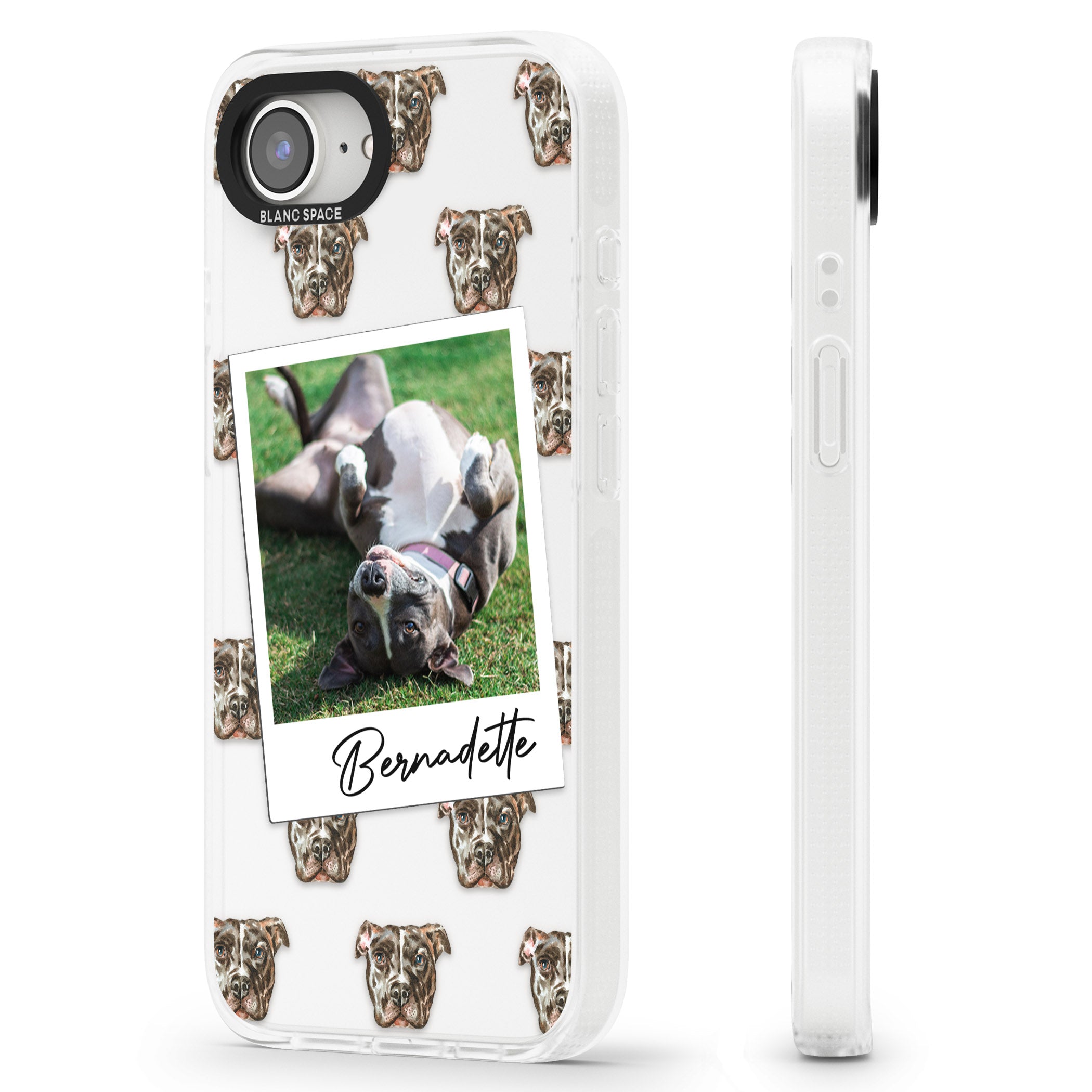Personalised Staffordshire Bull Terrier - Dog Photo iPhone 16e Clear Case Impact Air - Blanc Space