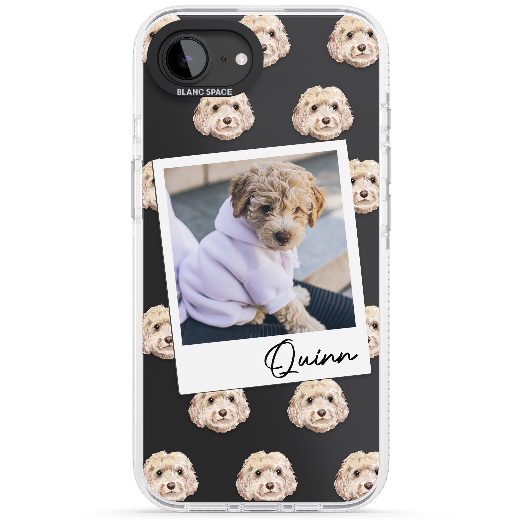 Personalised Cockapoo, Cream - Dog Photo iPhone 16e Clear Case Impact Air - Blanc Space