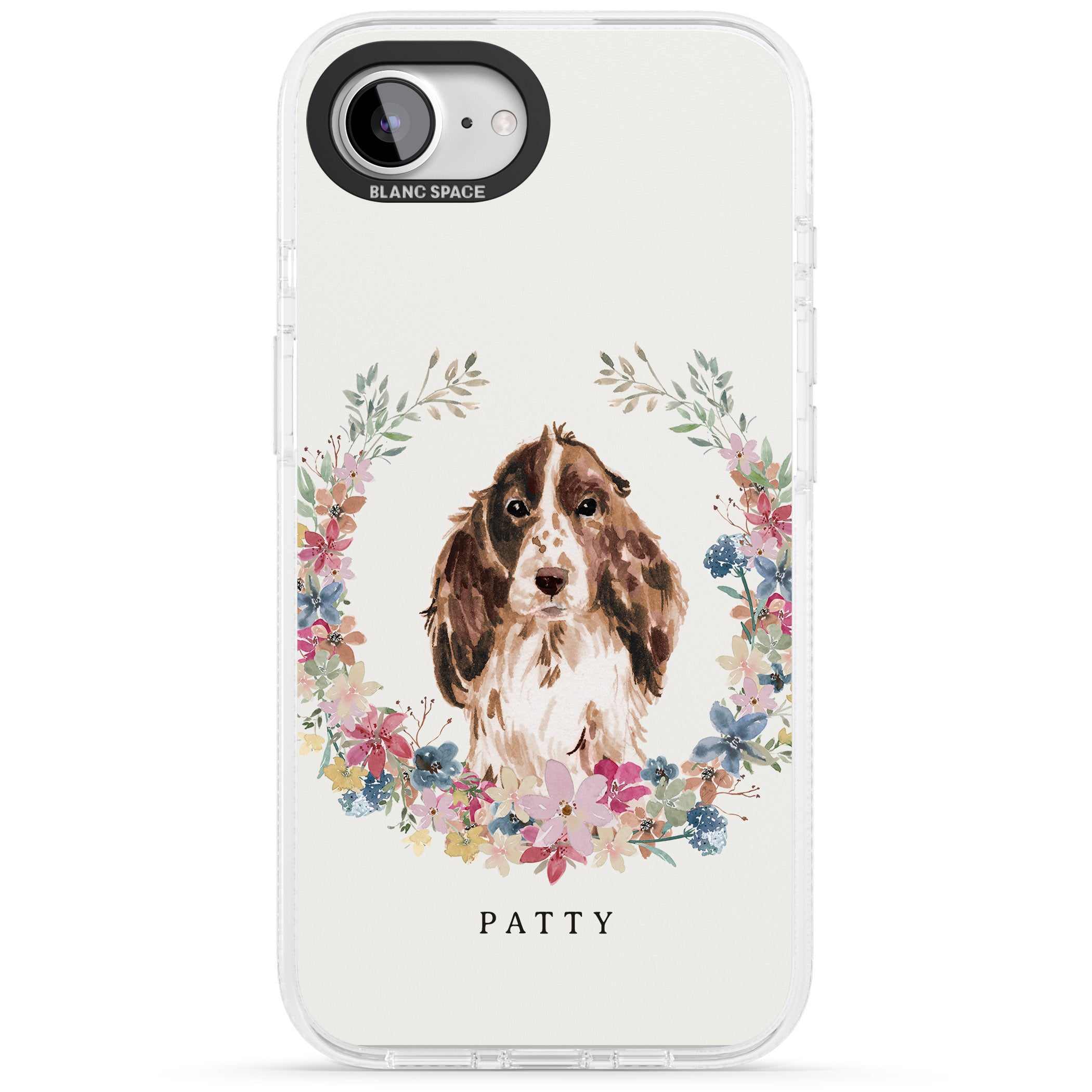 Personalised Brown Cocker Spaniel - Watercolour Dog Portrait iPhone 16e Clear Case Impact Air - Blanc Space