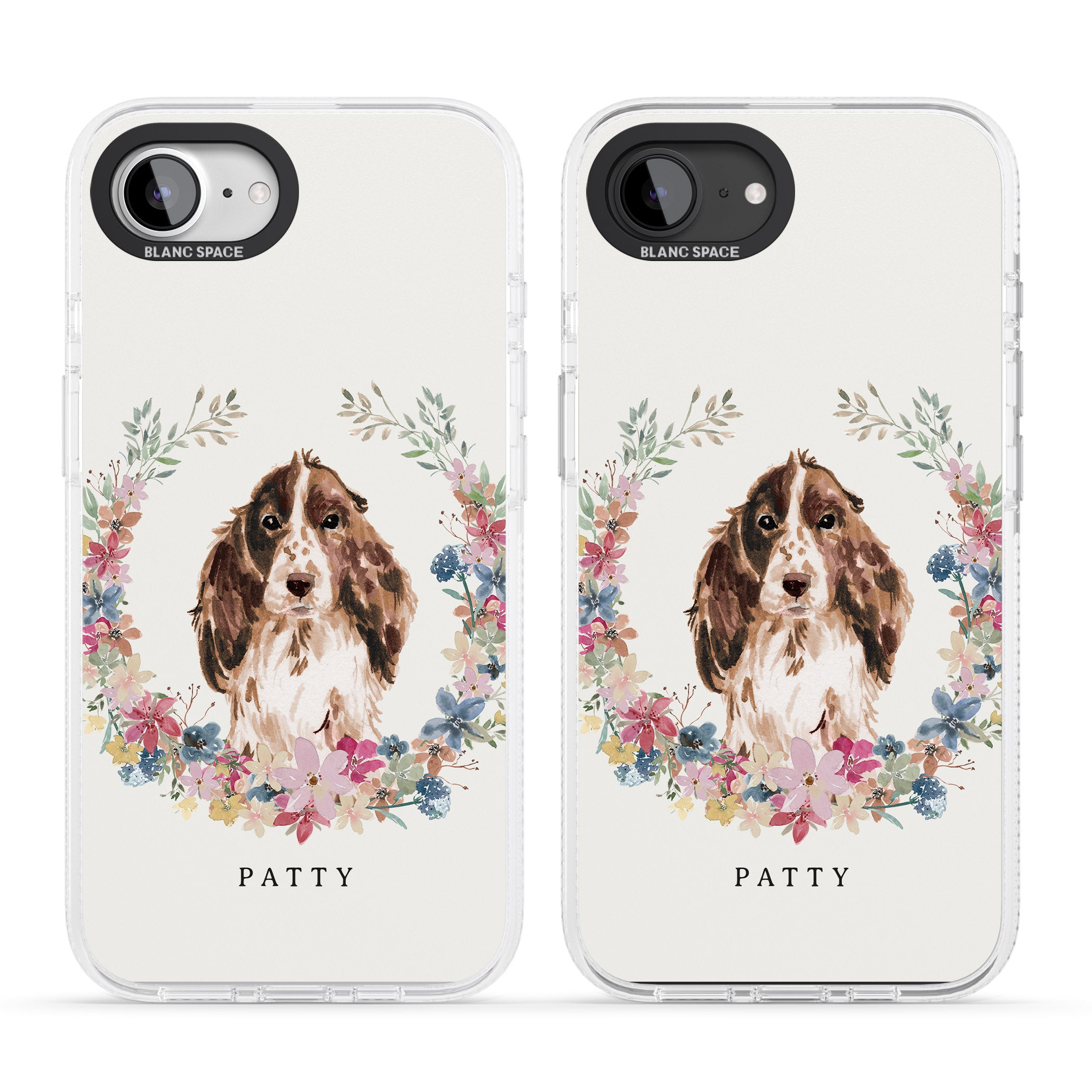 Personalised Brown Cocker Spaniel - Watercolour Dog Portrait iPhone 16e Clear Case Impact Air - Blanc Space
