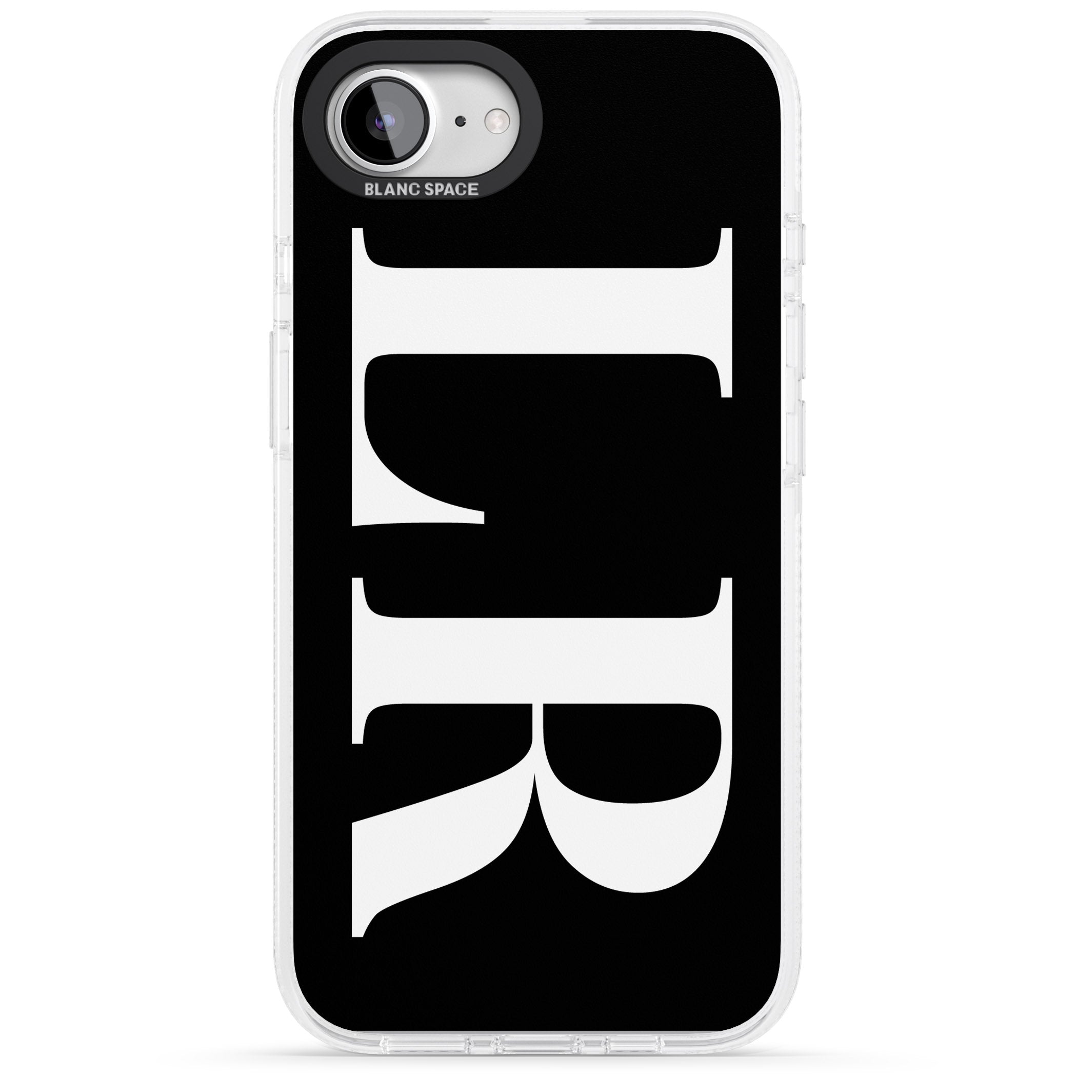Personalised White & Black Letters iPhone 16e Clear Case Impact Air - Blanc Space