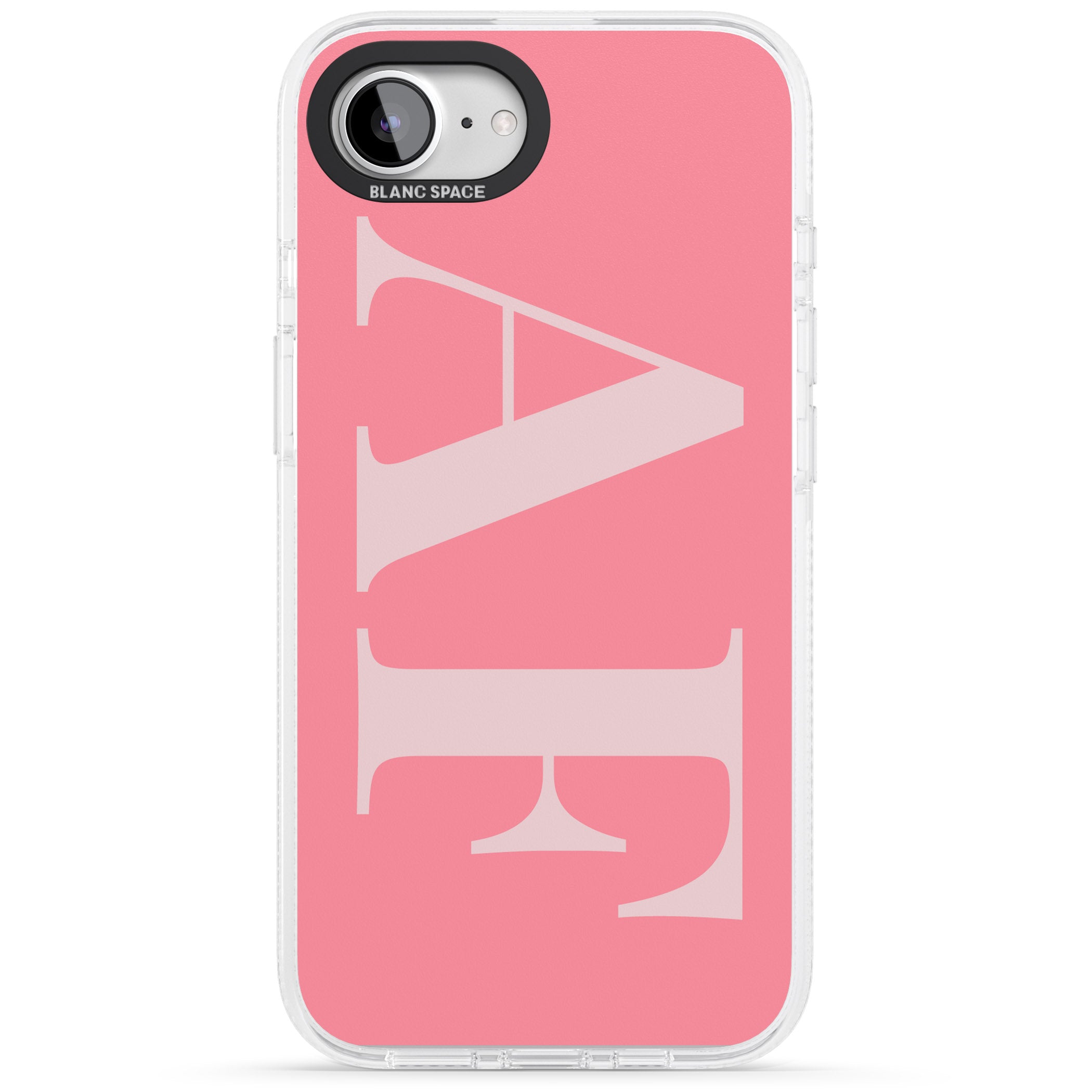Personalised Light & Dark Pink Personalised iPhone 16e Clear Case Impact Air - Blanc Space