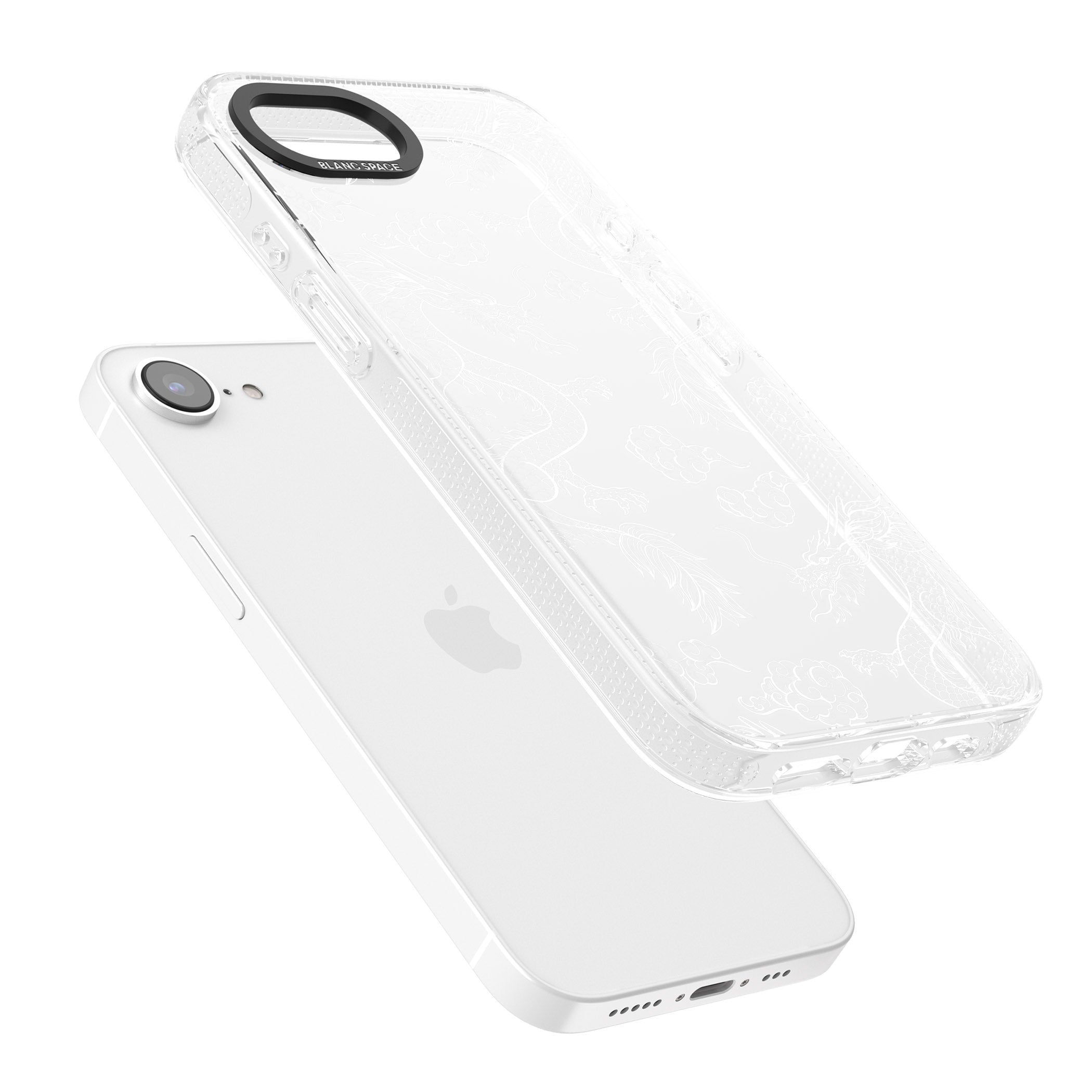 Personalised Name iPhone 16e Clear Case Impact Air - Blanc Space