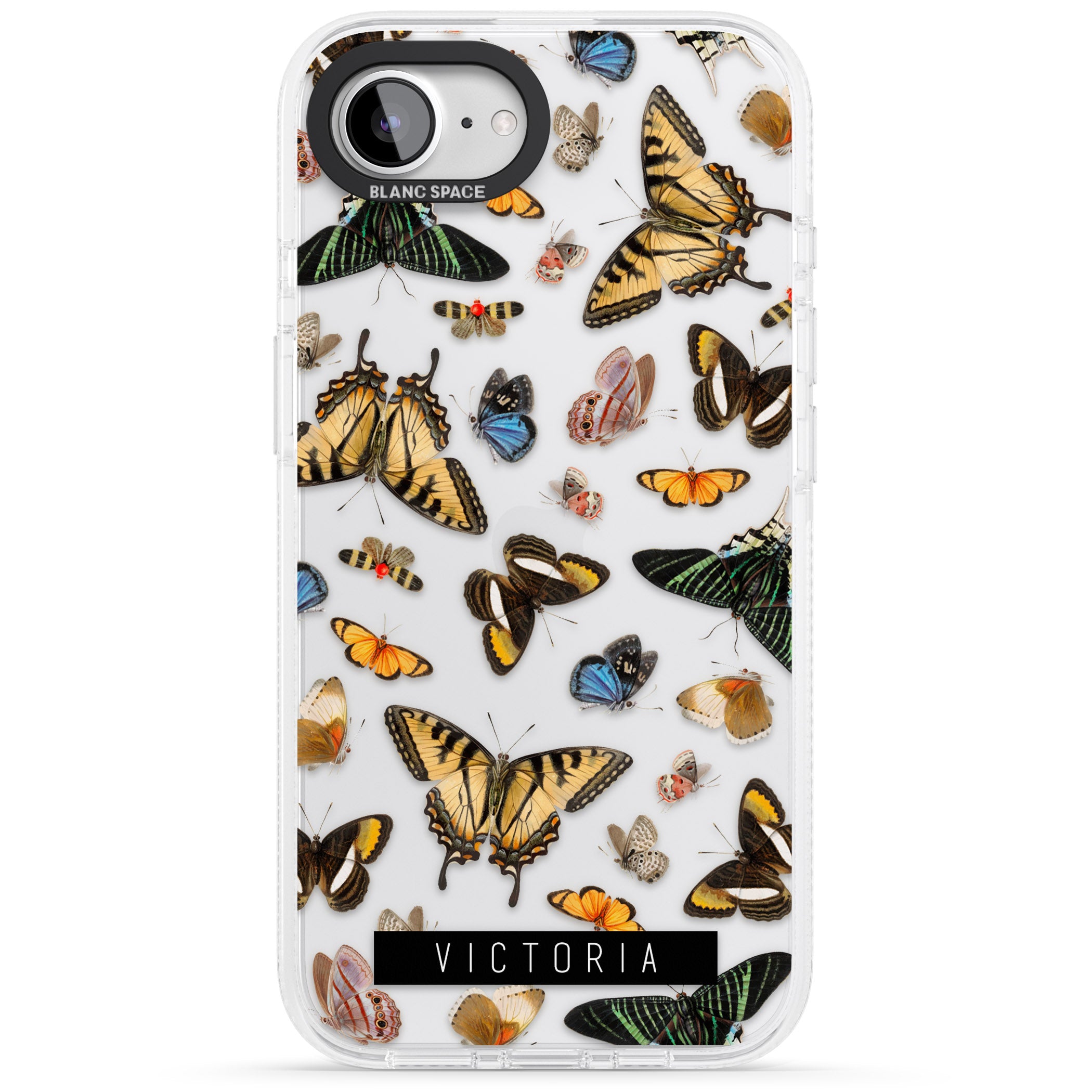 Personalised Photorealistic Butterfly iPhone 16e Clear Case Impact Air - Blanc Space