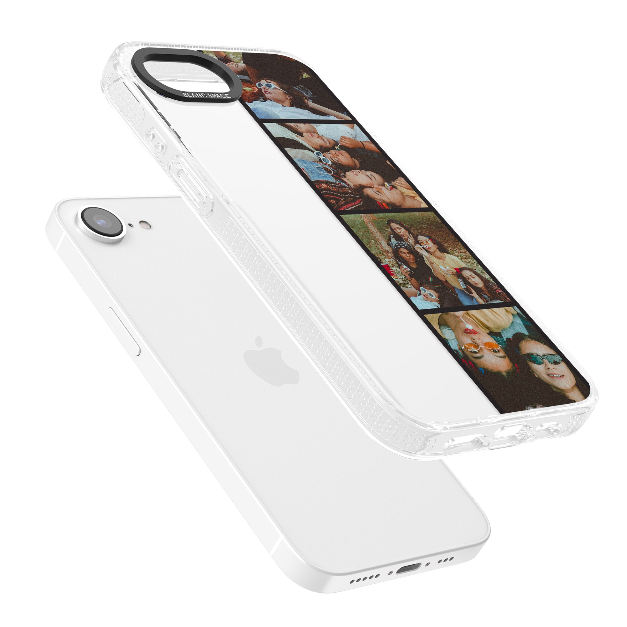 Personalised Photo Strip iPhone 16e Clear Case Impact Air - Blanc Space