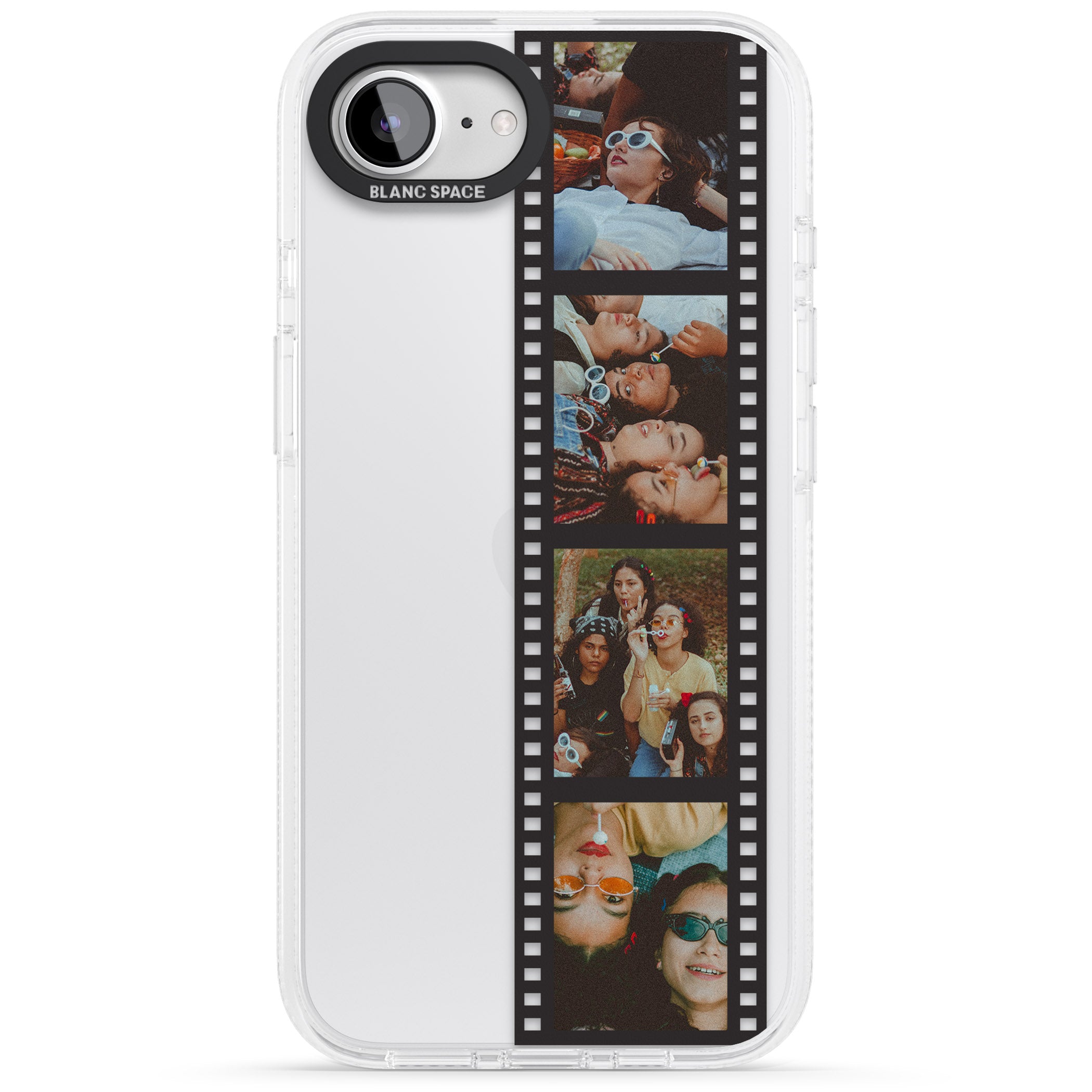 Personalised Instant Camera Photo Phone Case iPhone 16e Clear Case Impact Air - Blanc Space