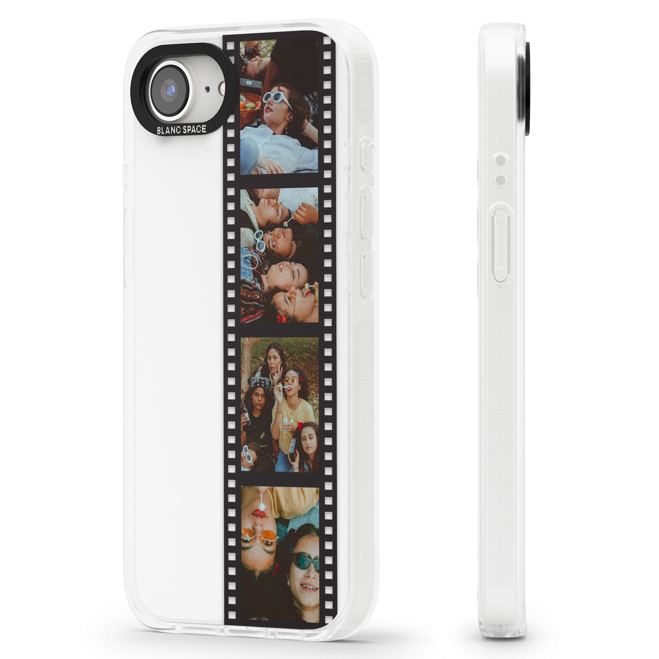Personalised Instant Camera Photo Phone Case iPhone 16e Clear Case Impact Air - Blanc Space