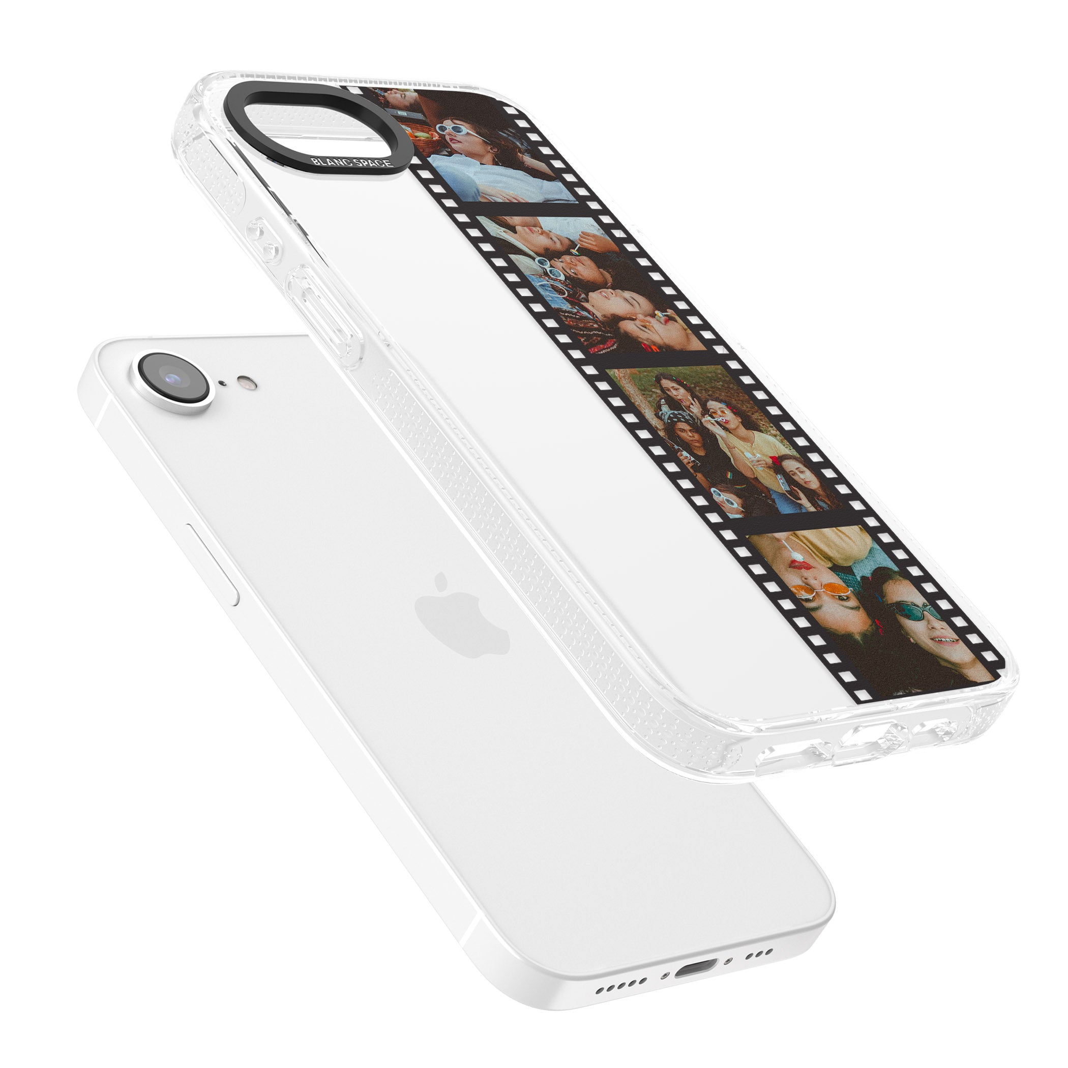 Personalised Instant Camera Photo Phone Case iPhone 16e Clear Case Impact Air - Blanc Space
