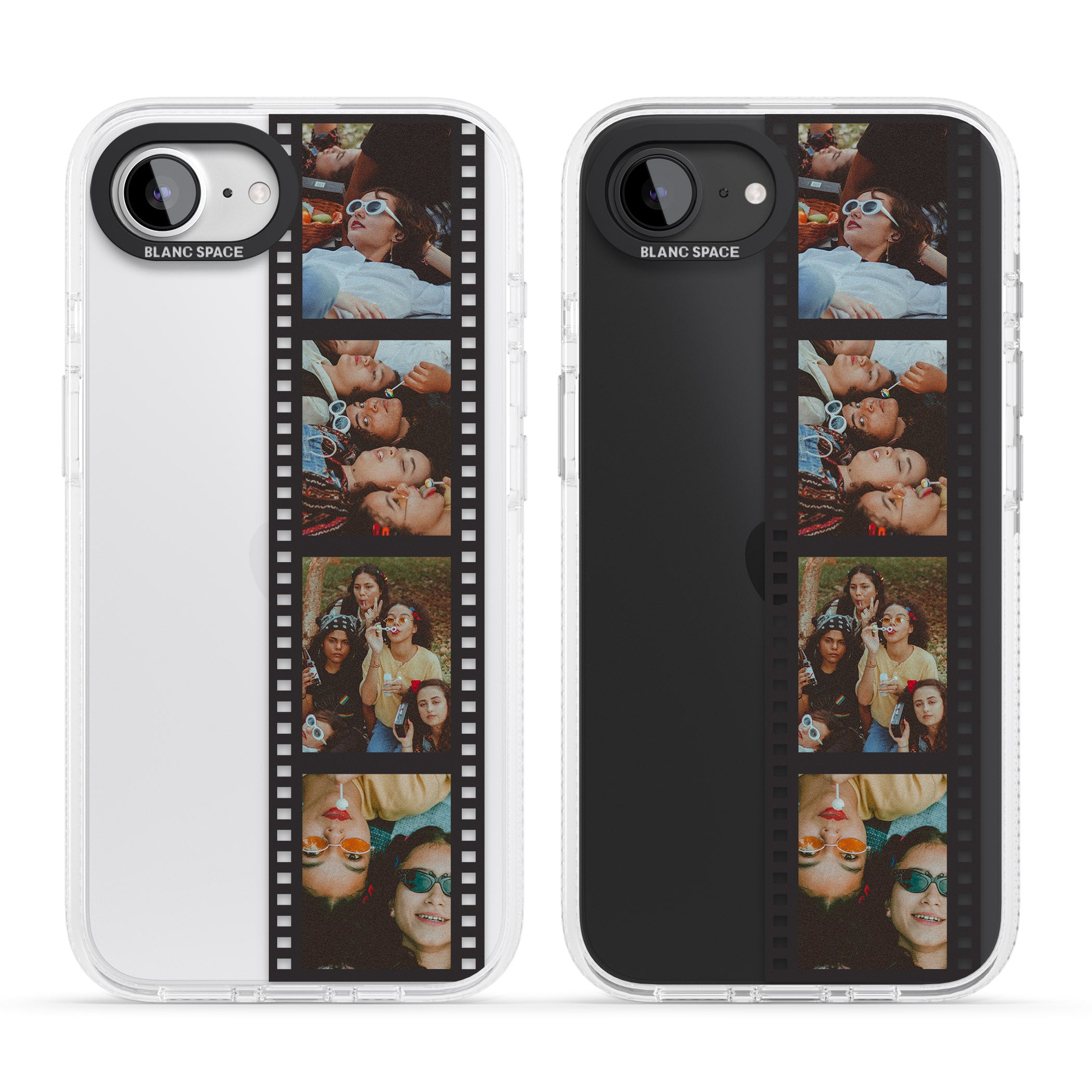 Personalised Instant Camera Photo Phone Case iPhone 16e Clear Case Impact Air - Blanc Space
