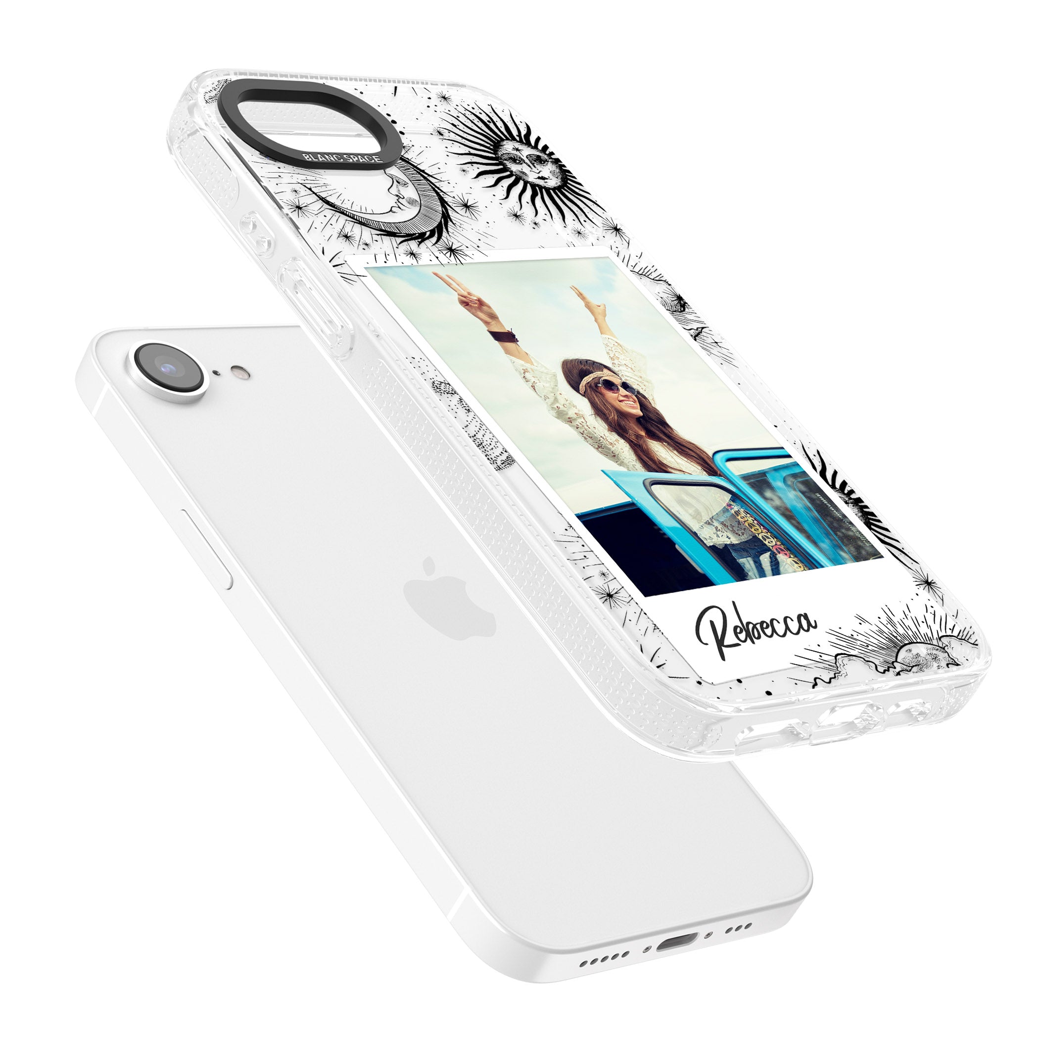 Personalised Astrology Instant Photo iPhone 16e Clear Case Impact Air - Blanc Space