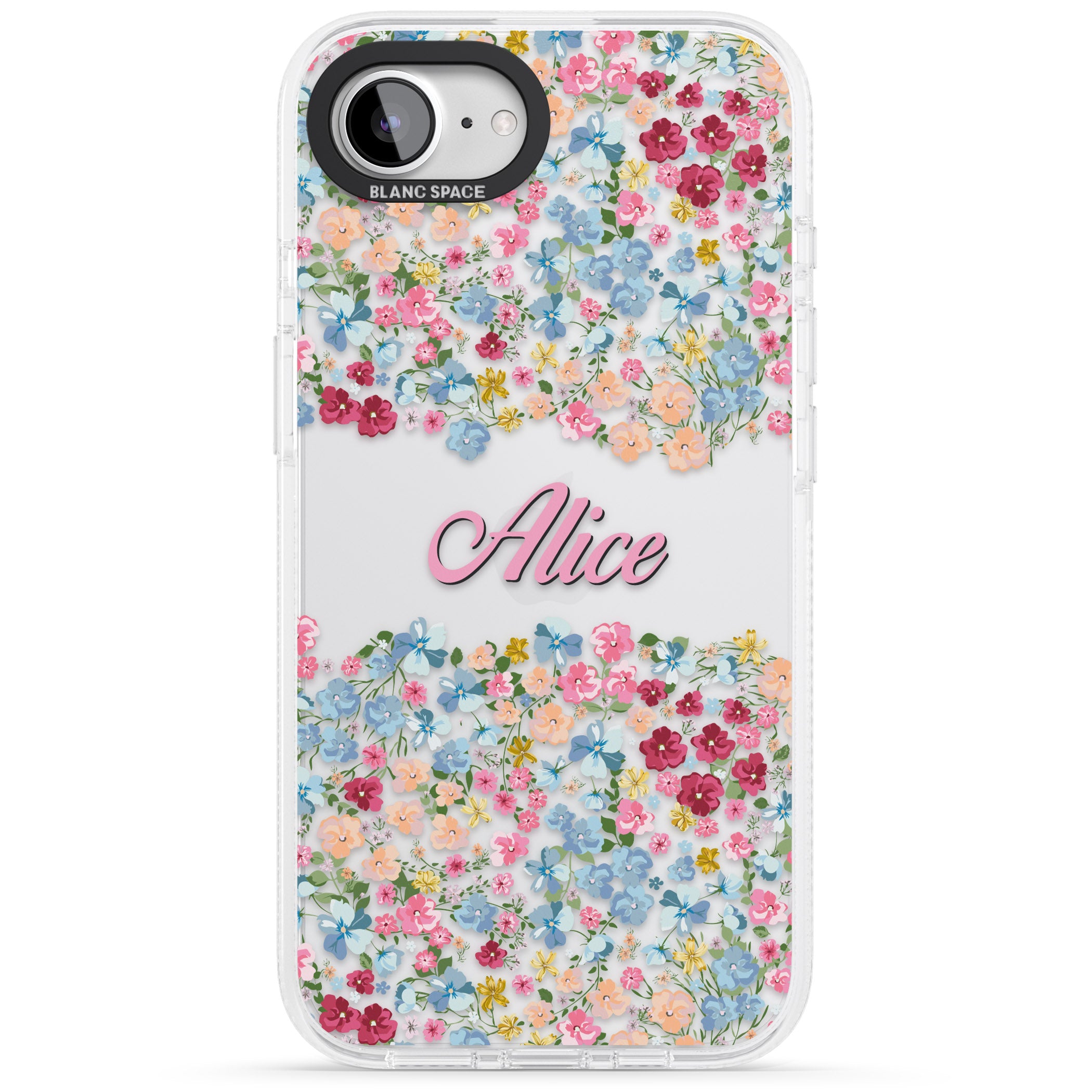 Personalised Venetian Meadow iPhone 16e Clear Case Impact Air - Blanc Space