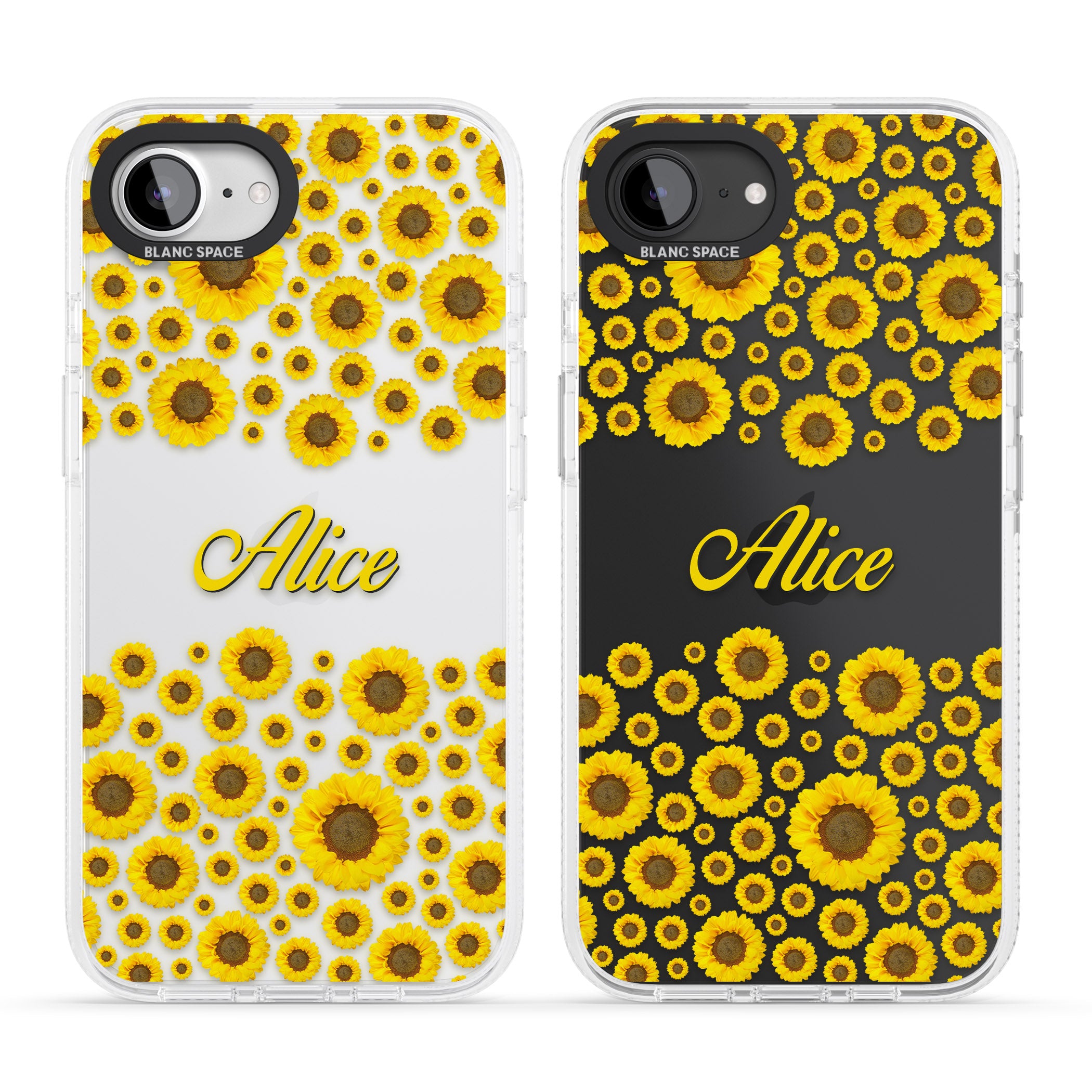 Personalised Sunflowers iPhone 16e Clear Case Impact Air - Blanc Space