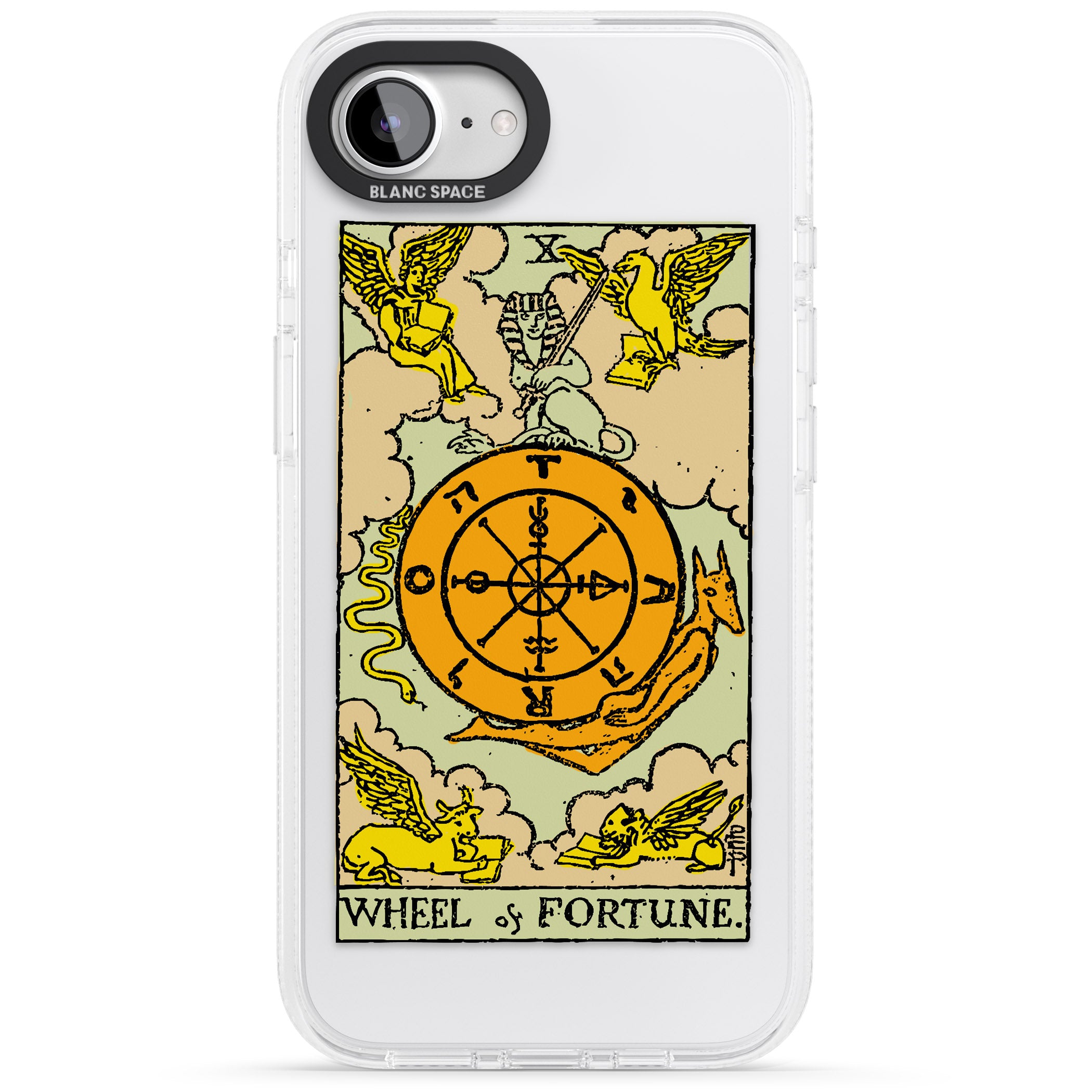 Personalised Wheel of Fortune Tarot Card - Colour iPhone 16e Clear Case Impact Air - Blanc Space