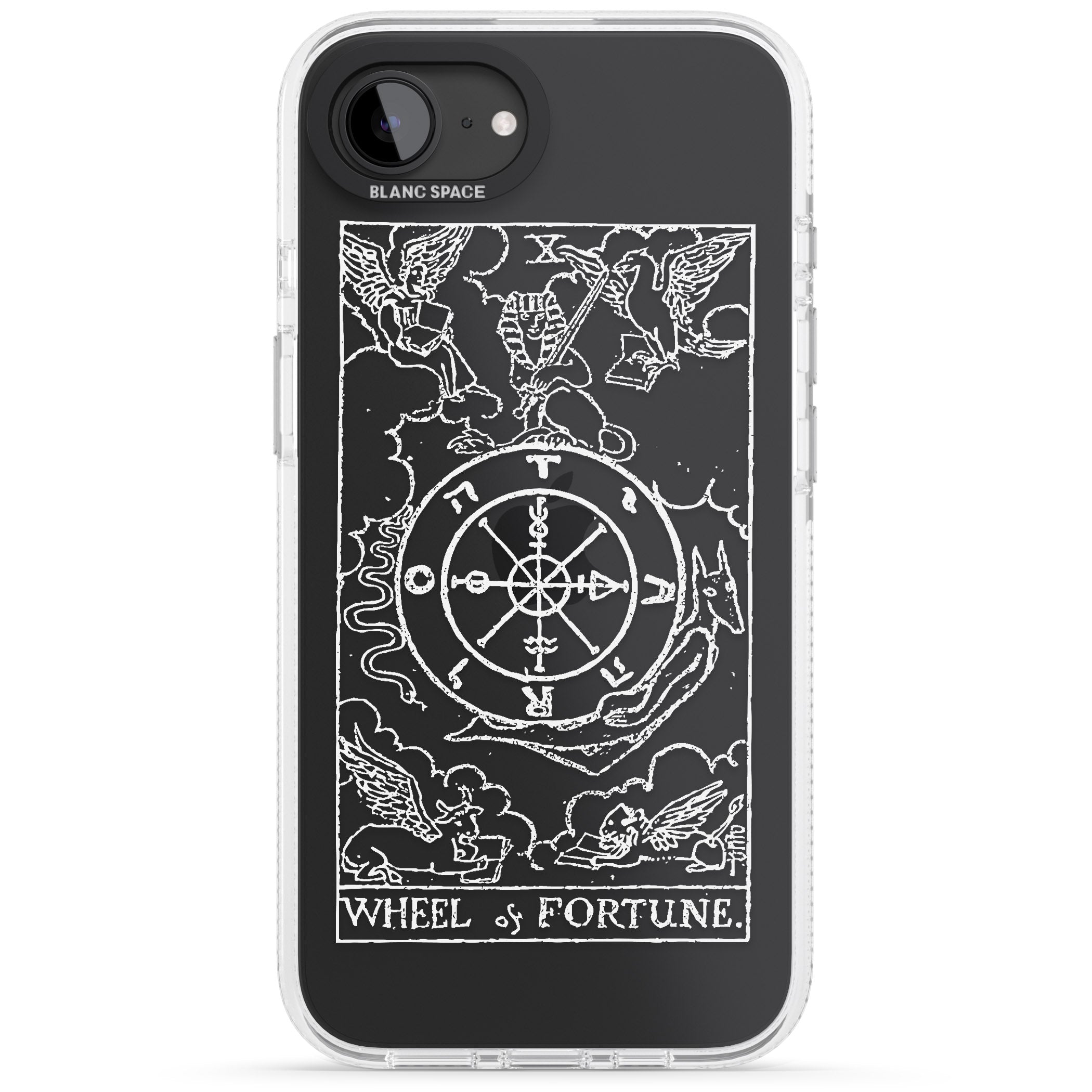 Personalised Wheel of Fortune Tarot Card - White Transparent iPhone 16e Clear Case Impact Air - Blanc Space