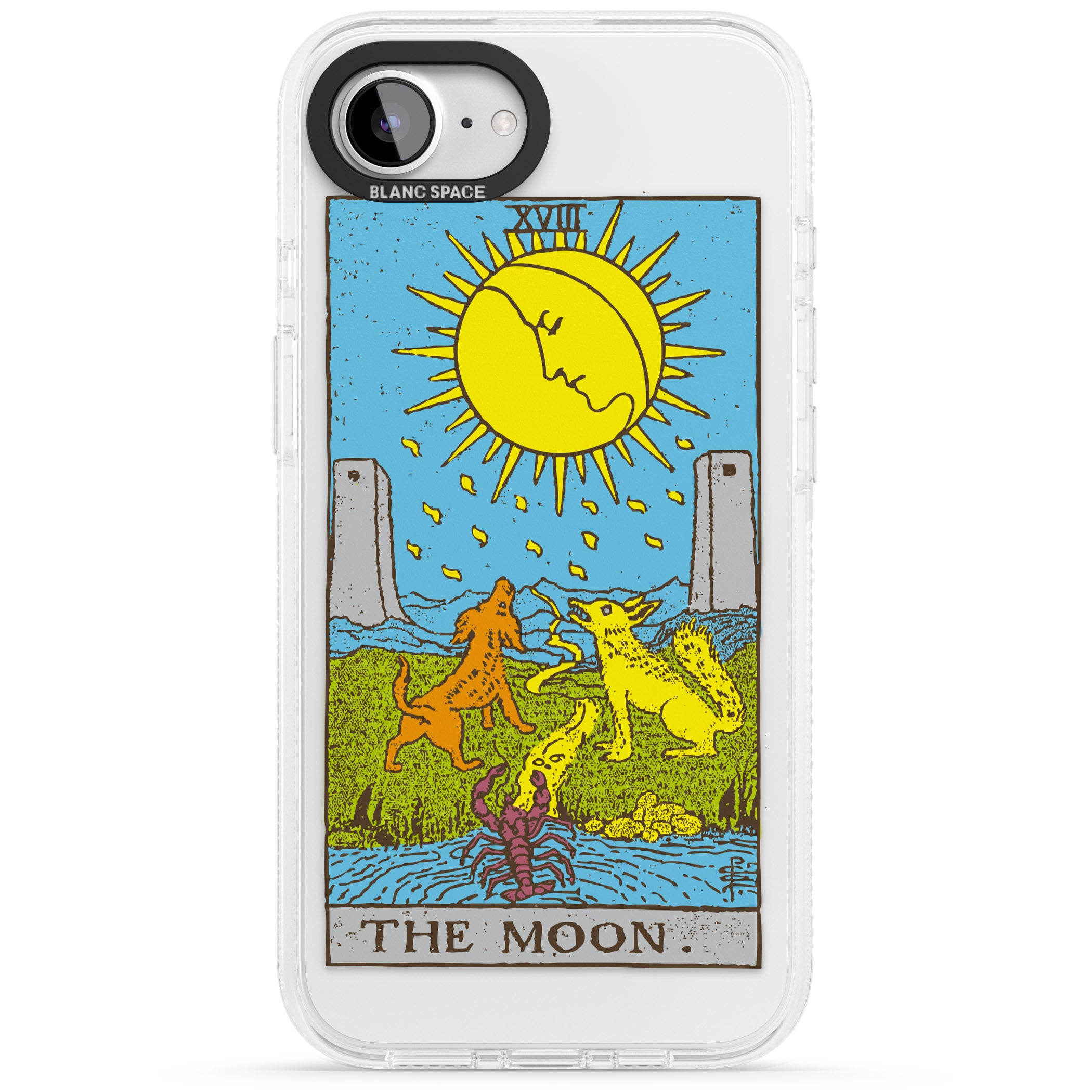 Personalised The Moon Tarot Card - Colour iPhone 16e Clear Case Impact Air - Blanc Space