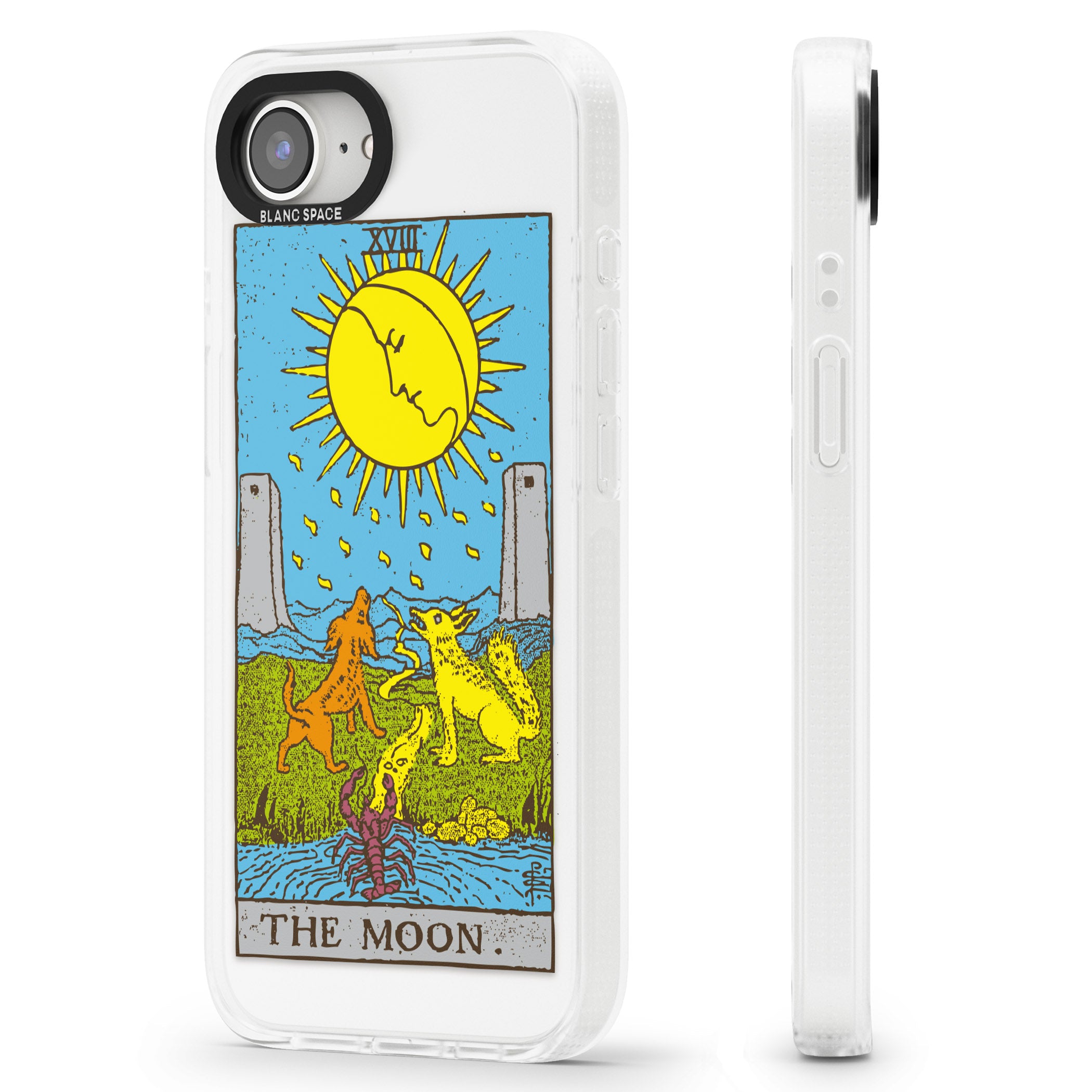 Personalised The Moon Tarot Card - Colour iPhone 16e Clear Case Impact Air - Blanc Space
