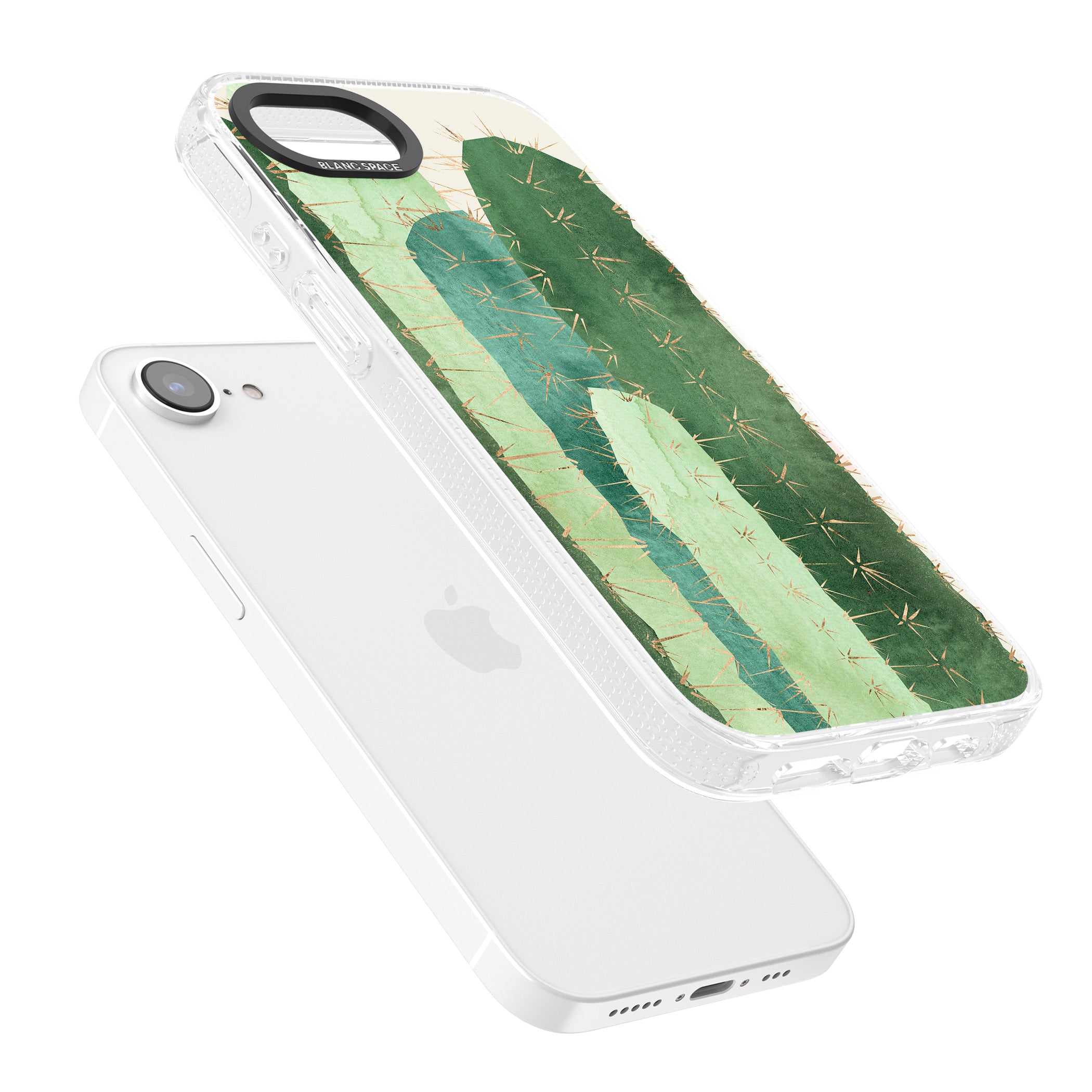 Large Cacti Mix Design iPhone 16e Clear Case Impact Air - Blanc Space