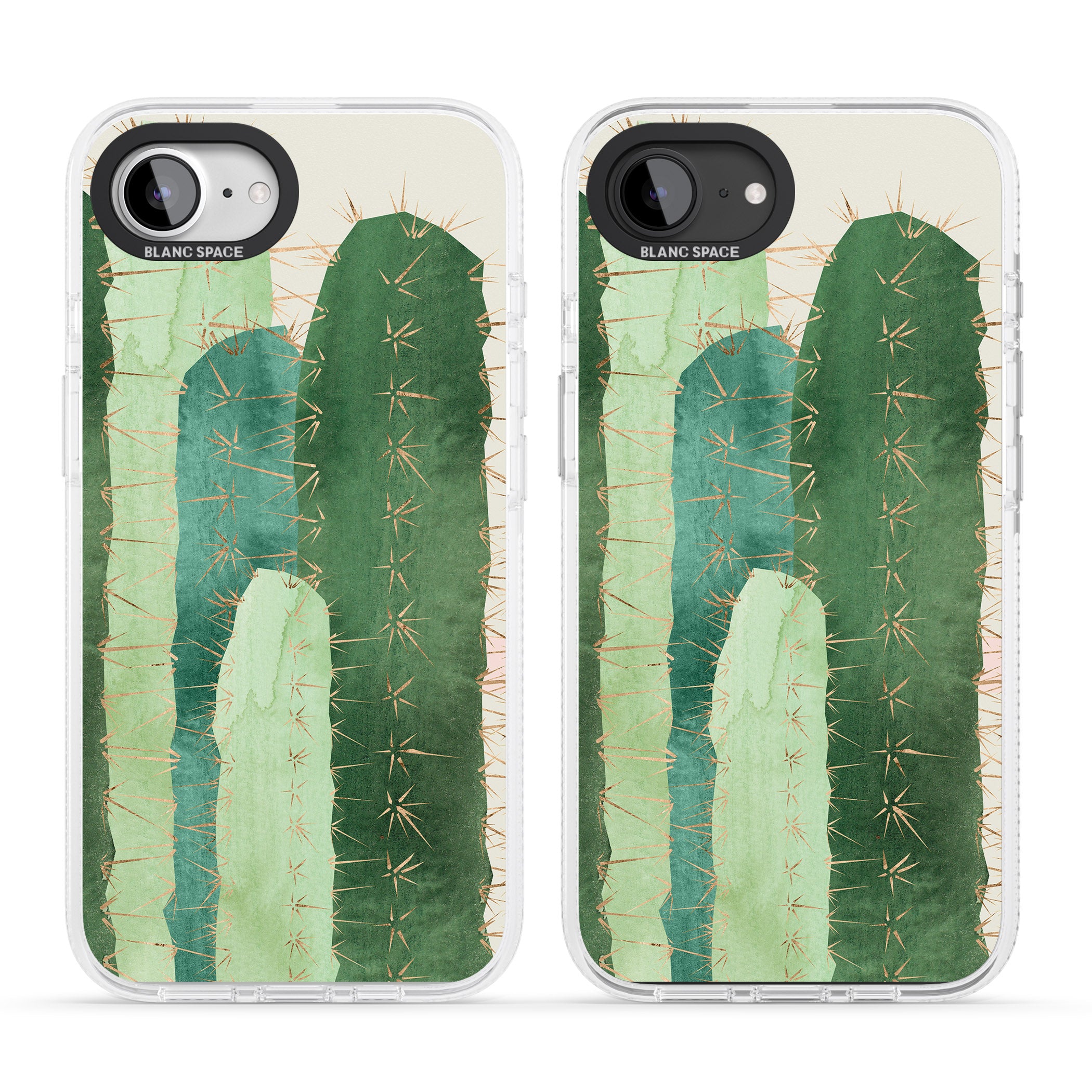 Large Cacti Mix Design iPhone 16e Clear Case Impact Air - Blanc Space