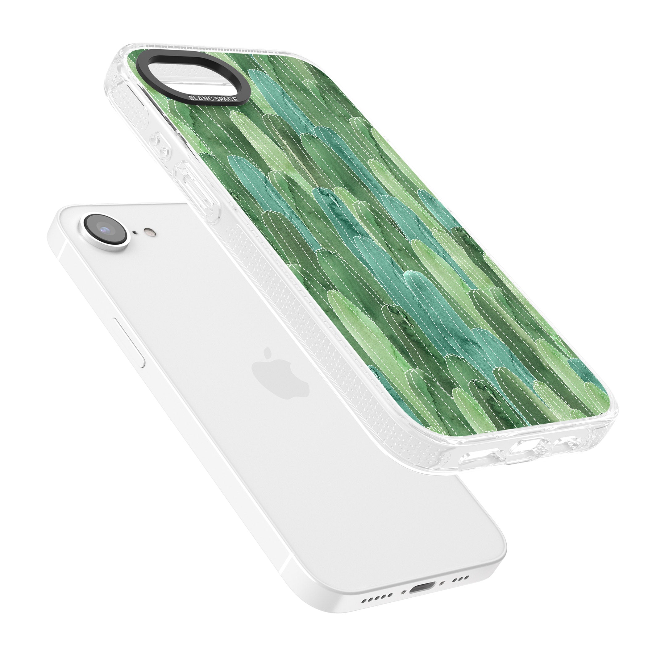 Skinny Cacti Pattern Design iPhone 16e Clear Case Impact Air - Blanc Space