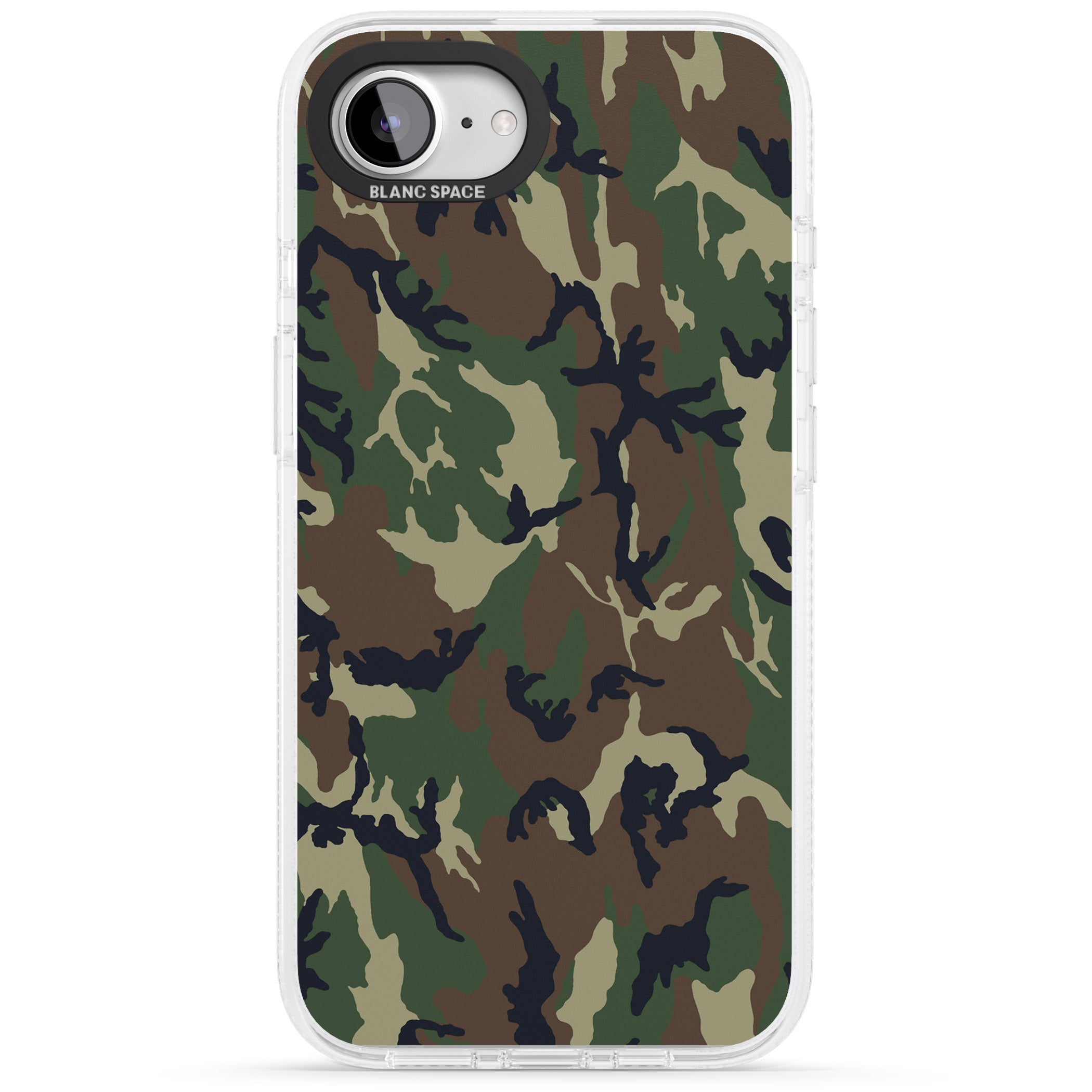 Forest Green Camo iPhone 16e Clear Case Impact Air - Blanc Space