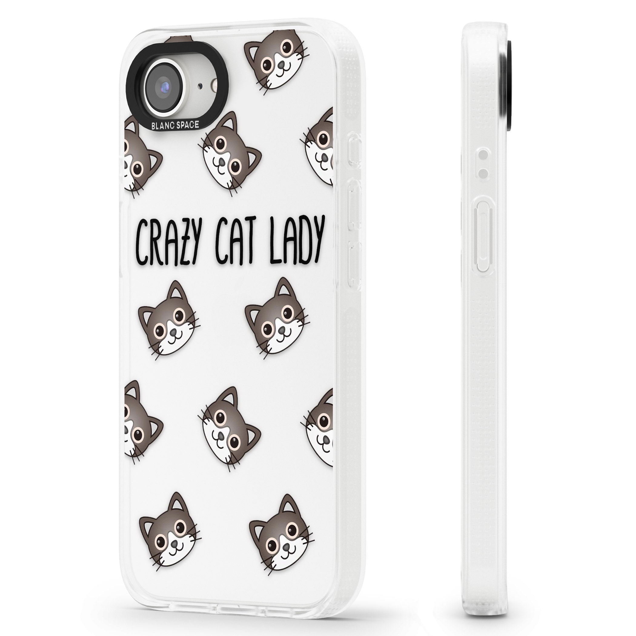 Crazy Cat Lady iPhone 16e Clear Case Impact Air - Blanc Space