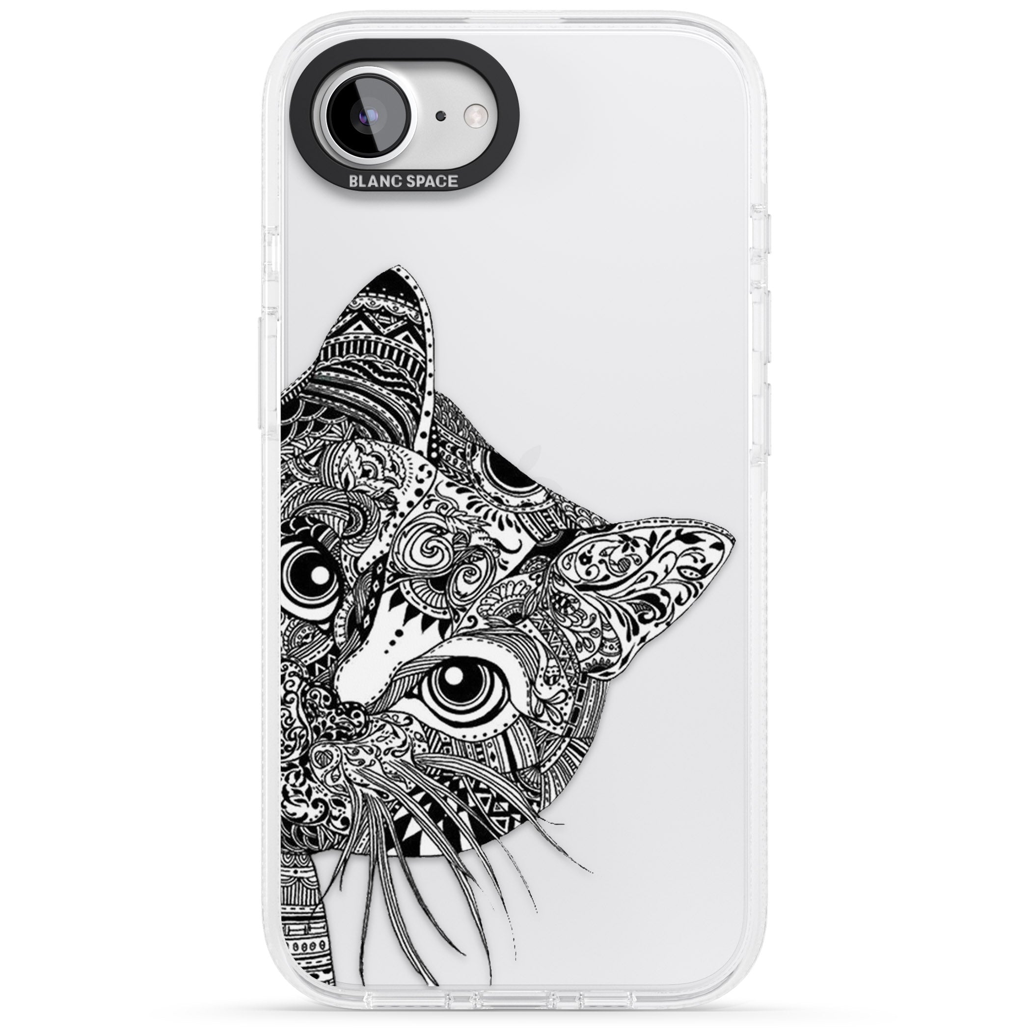 Henna Cat iPhone 16e Clear Case Impact Air - Blanc Space