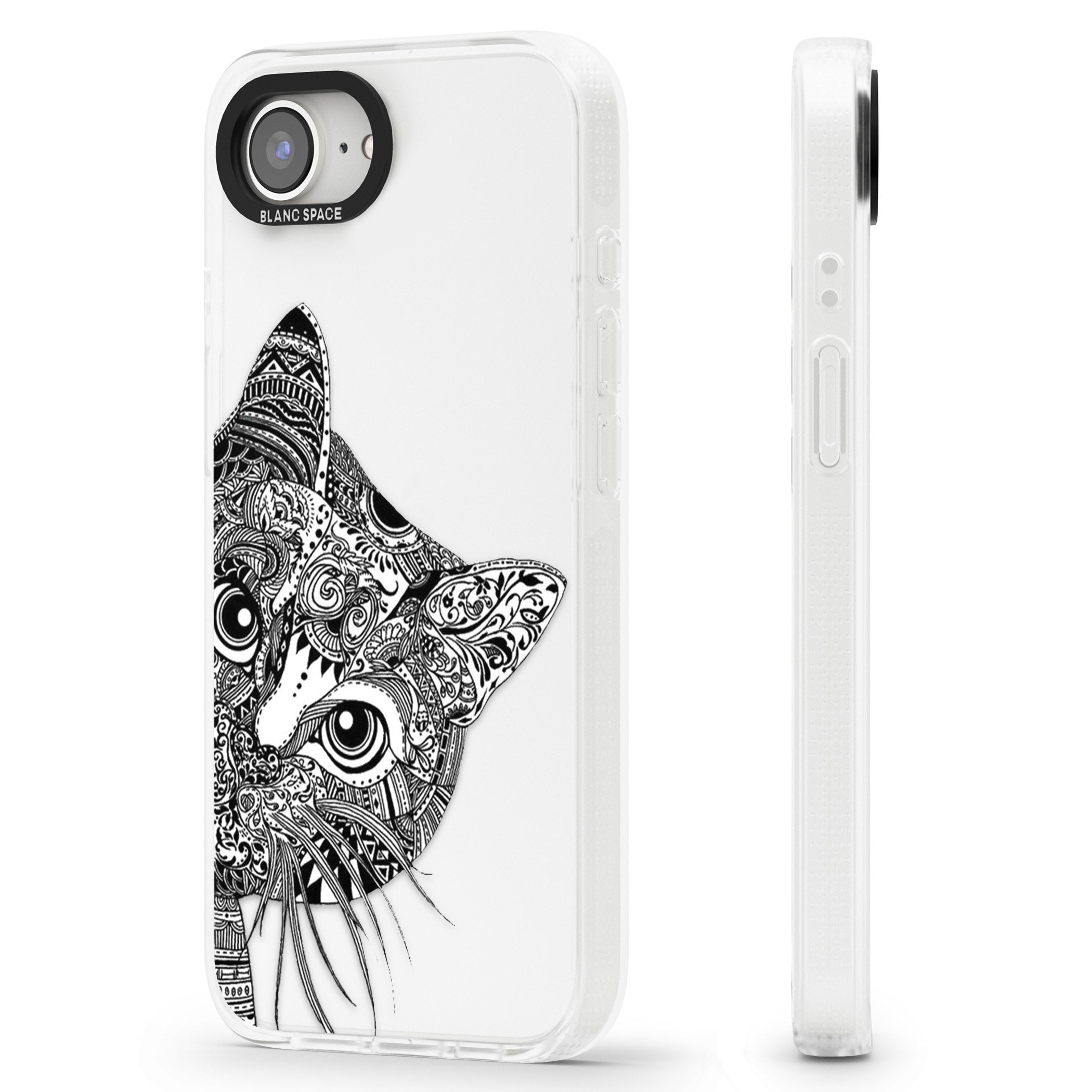 Henna Cat iPhone 16e Clear Case Impact Air - Blanc Space
