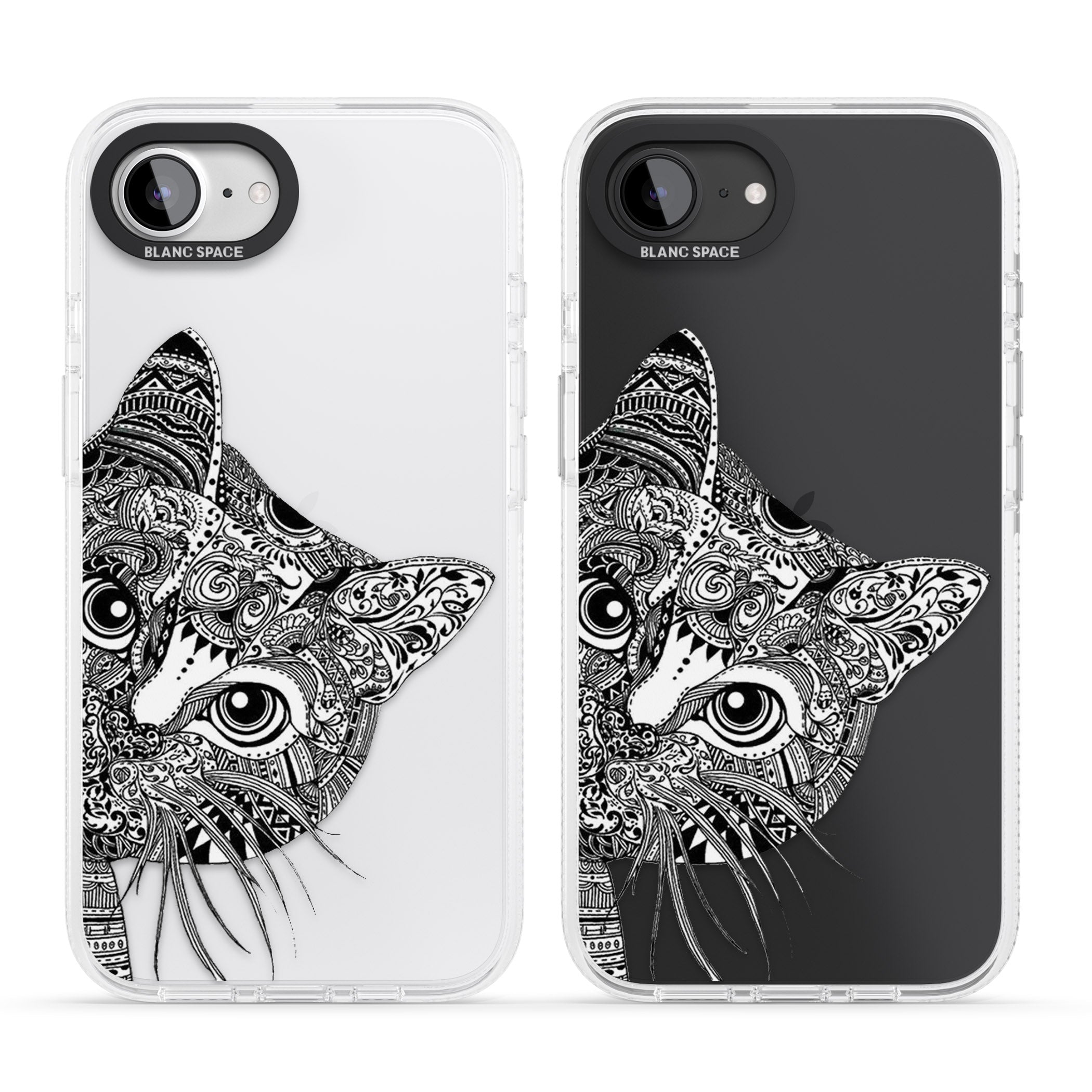 Henna Cat iPhone 16e Clear Case Impact Air - Blanc Space