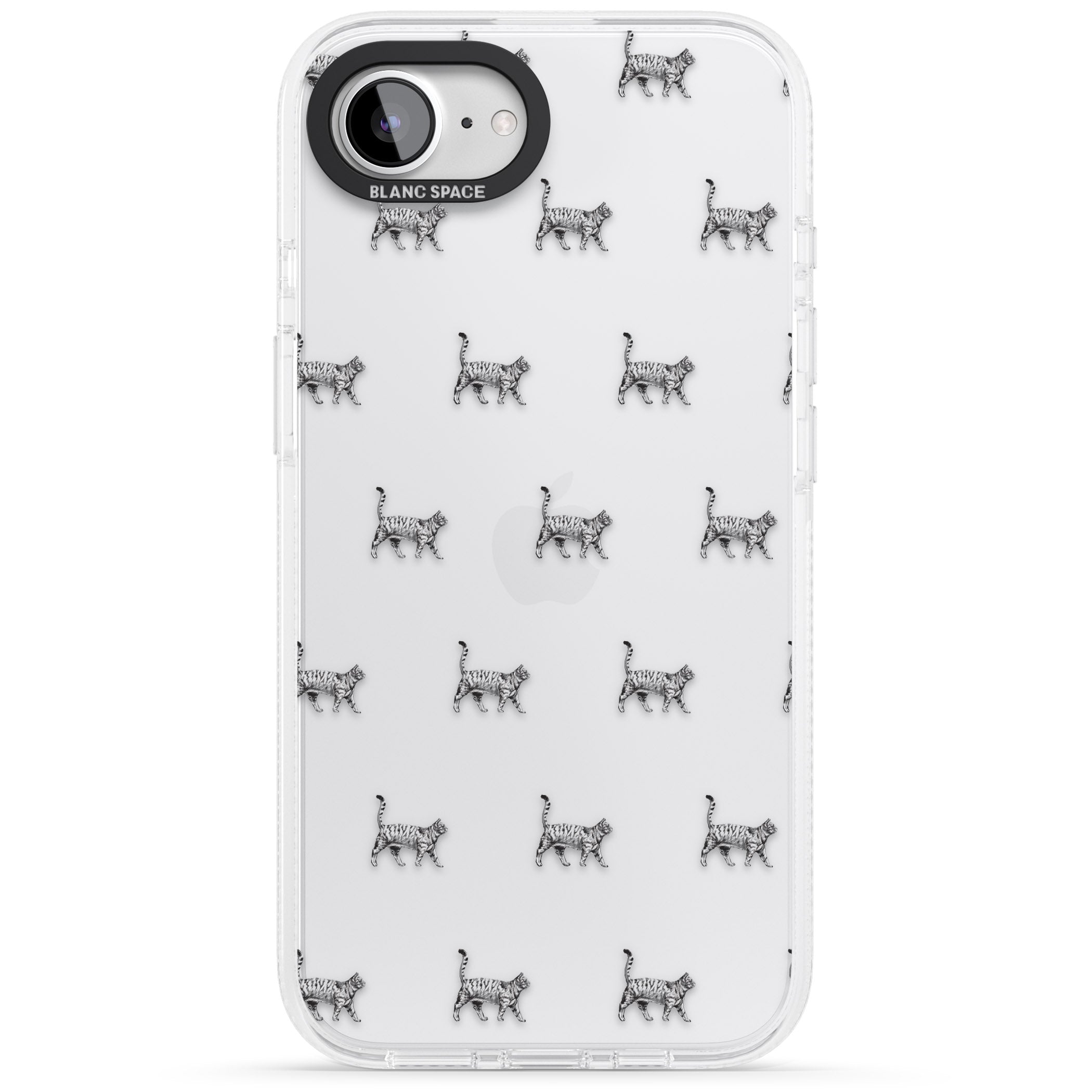 British Shorthair Cat Pattern iPhone 16e Clear Case Impact Air - Blanc Space