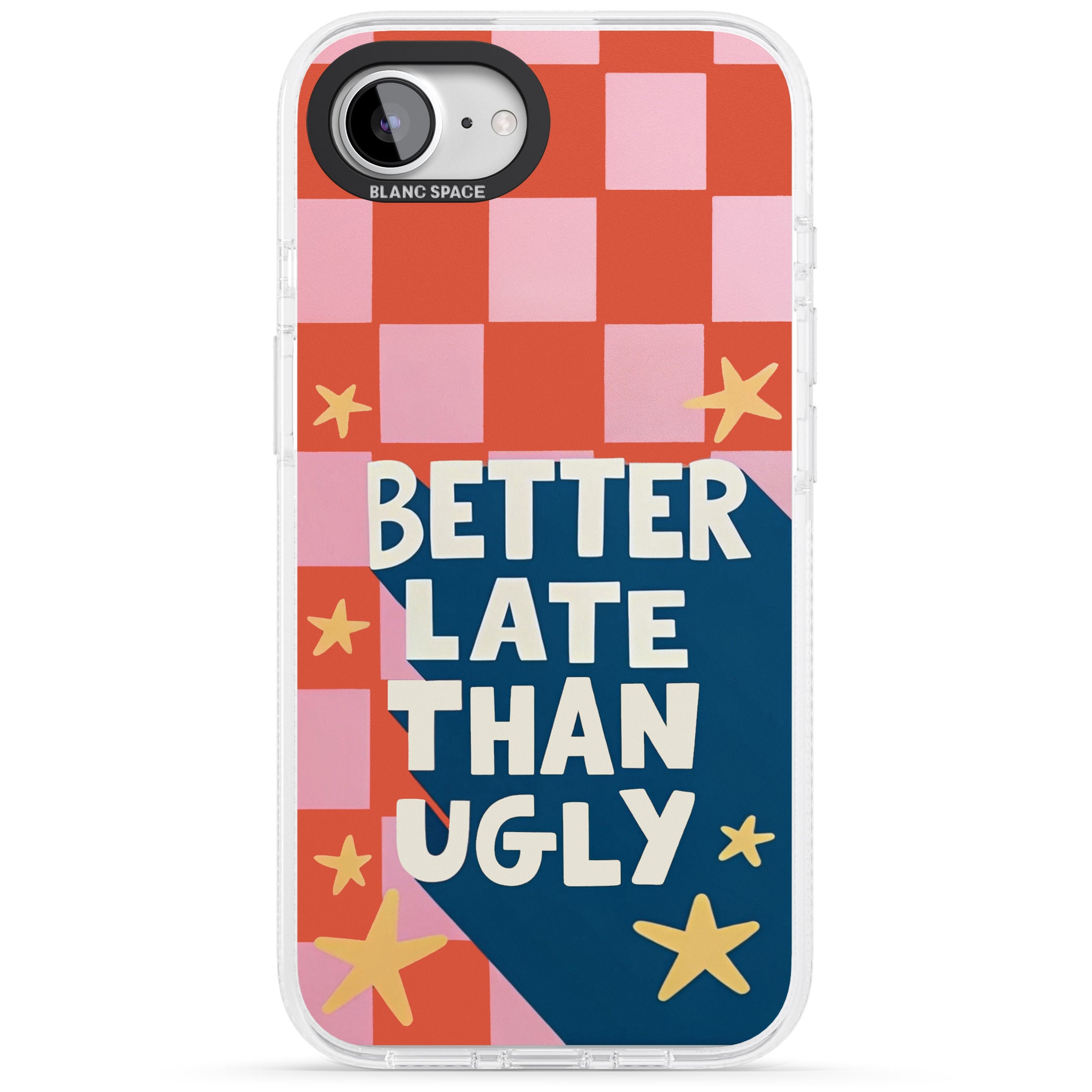 Better Late Than Ugly iPhone 16e Clear Case Impact Air - Blanc Space