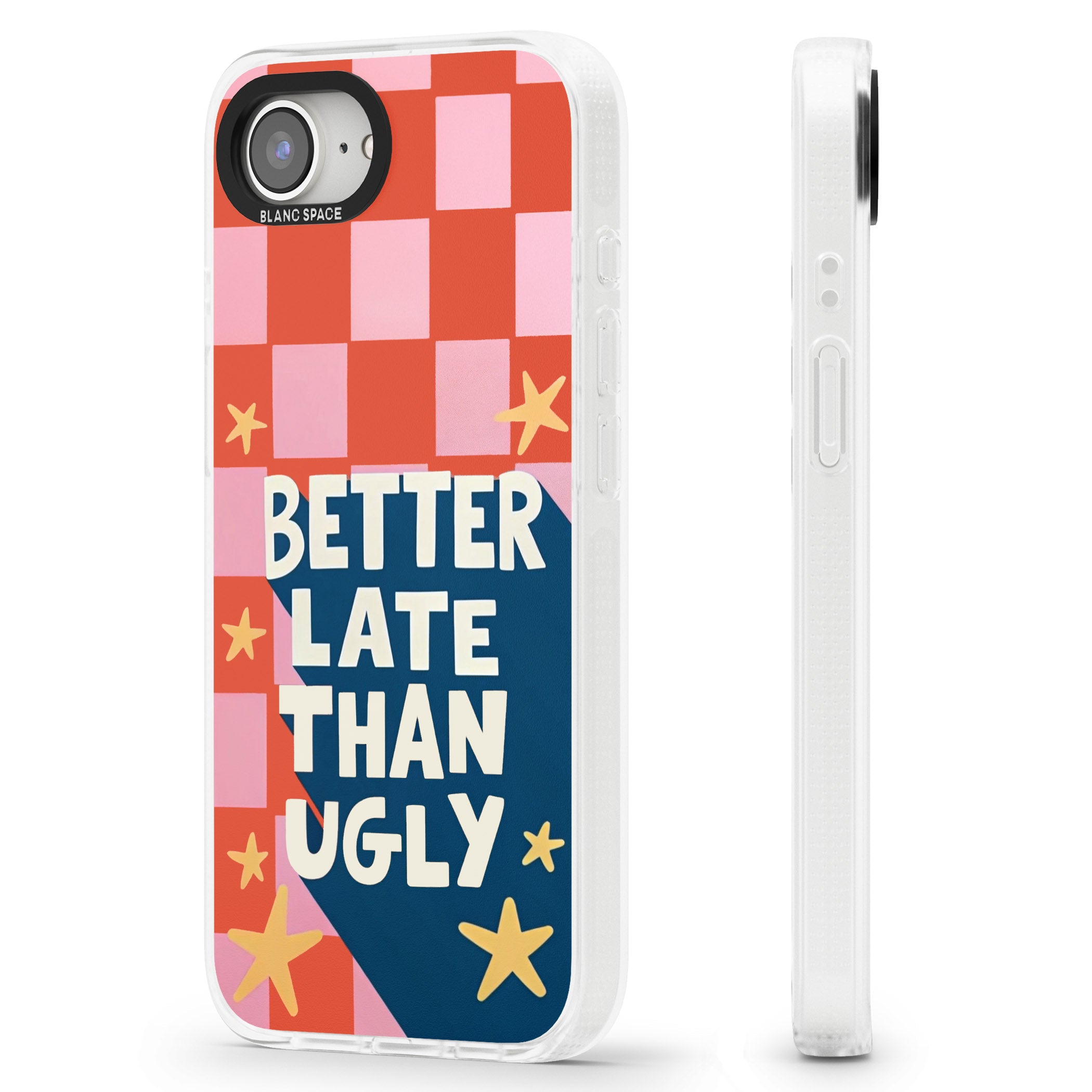 Better Late Than Ugly iPhone 16e Clear Case Impact Air - Blanc Space