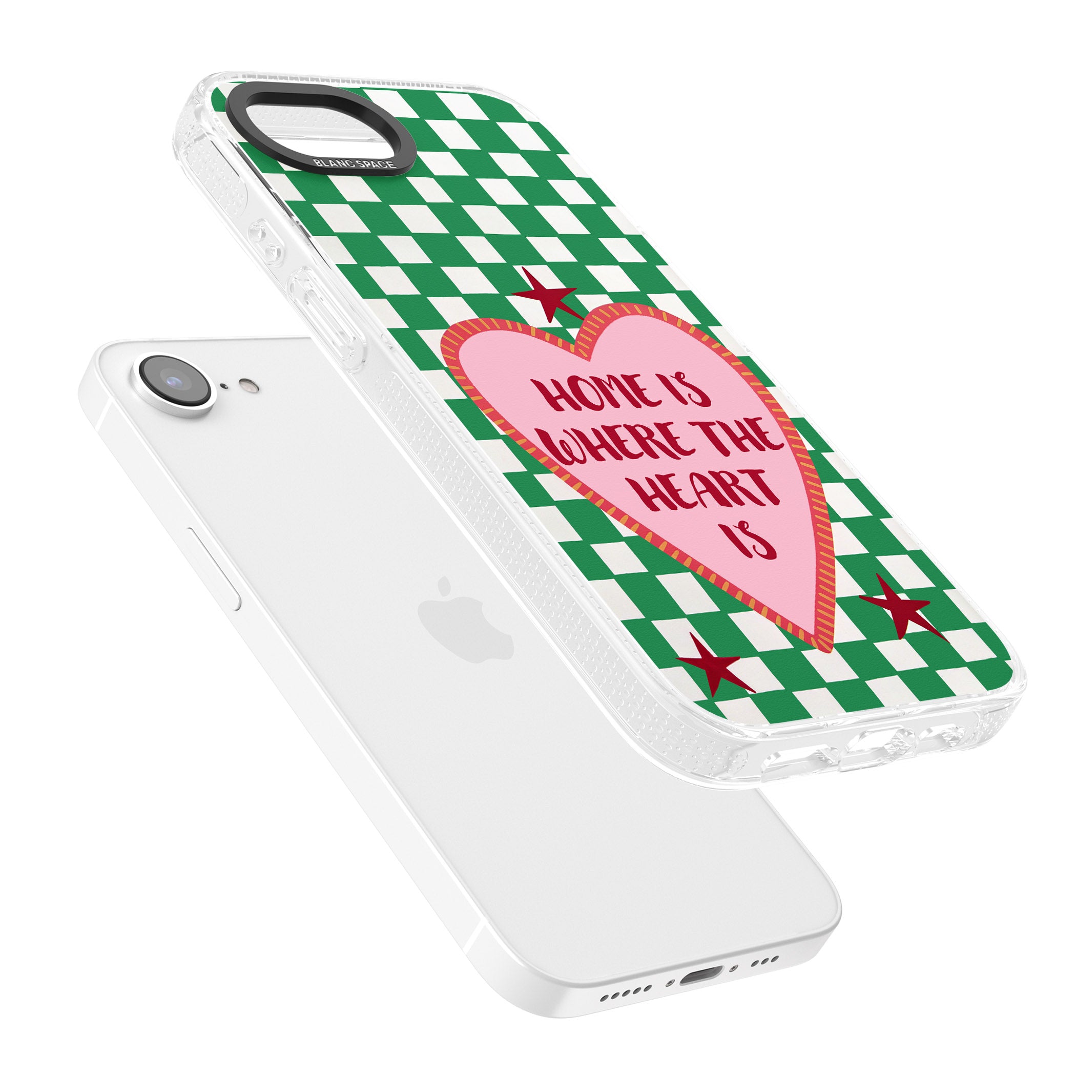 Home Is Where The Heart Is iPhone 16e Clear Case Impact Air - Blanc Space